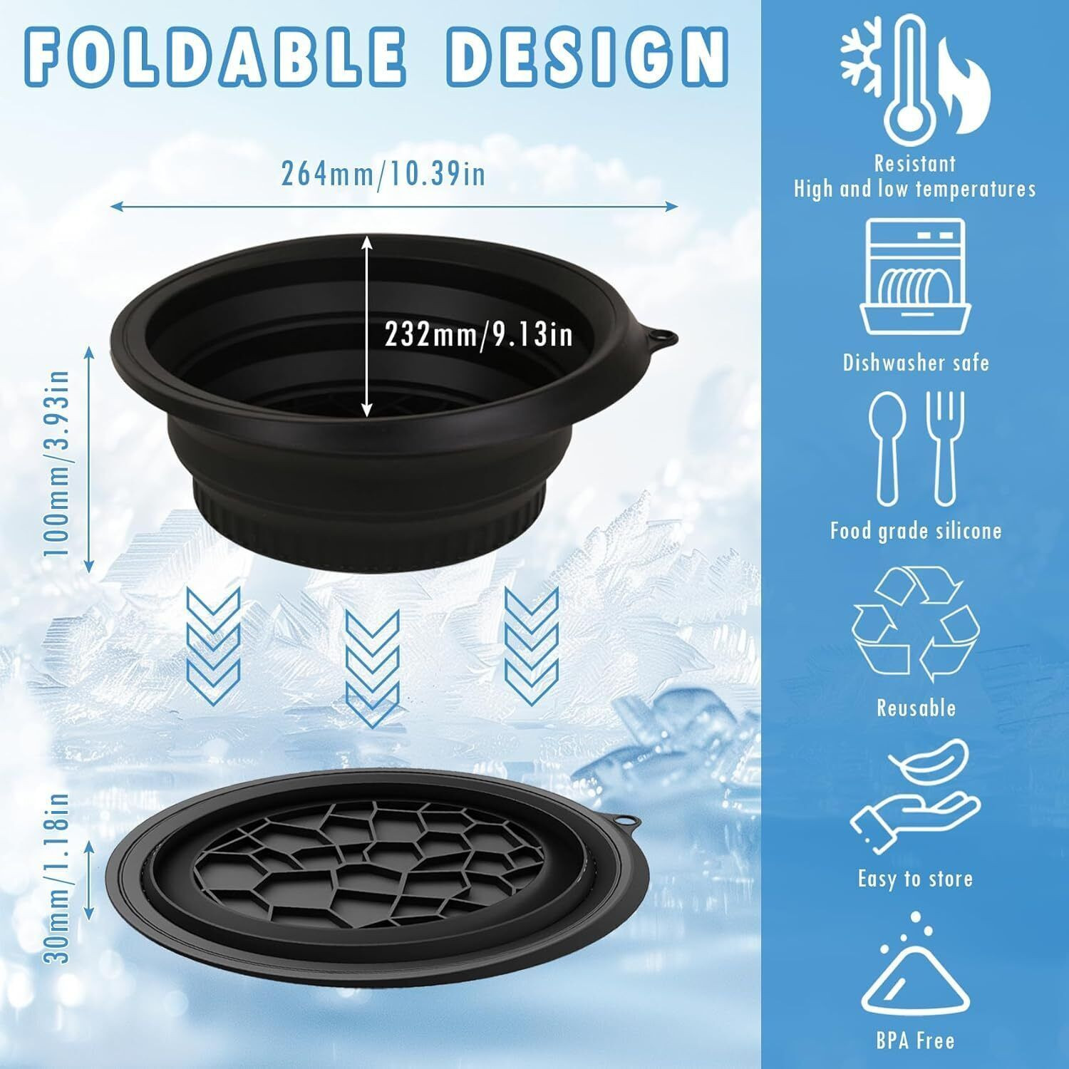 Image of Triffy Black Silicone Ice Cube Tray