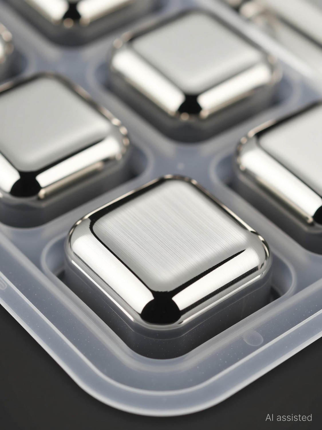 Image of Shree Varni Sales Stainless Steel Ice Cubes ( 8 Pcs) with Tong White Steel Ice Cube Tray