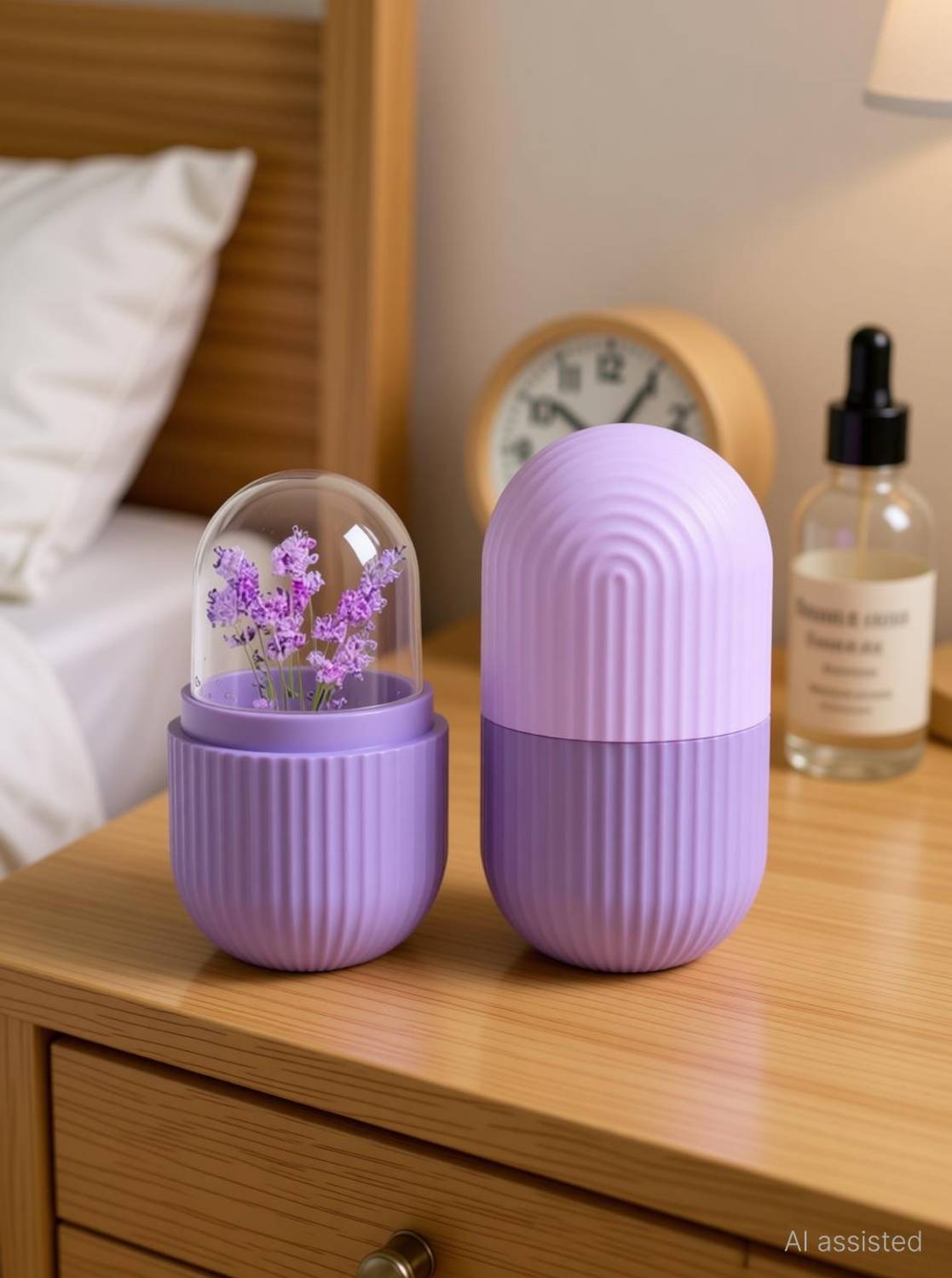 BABAJI Silicone Ice Mold for Face Ice Roller Purple Silicone Ice Ball Tray