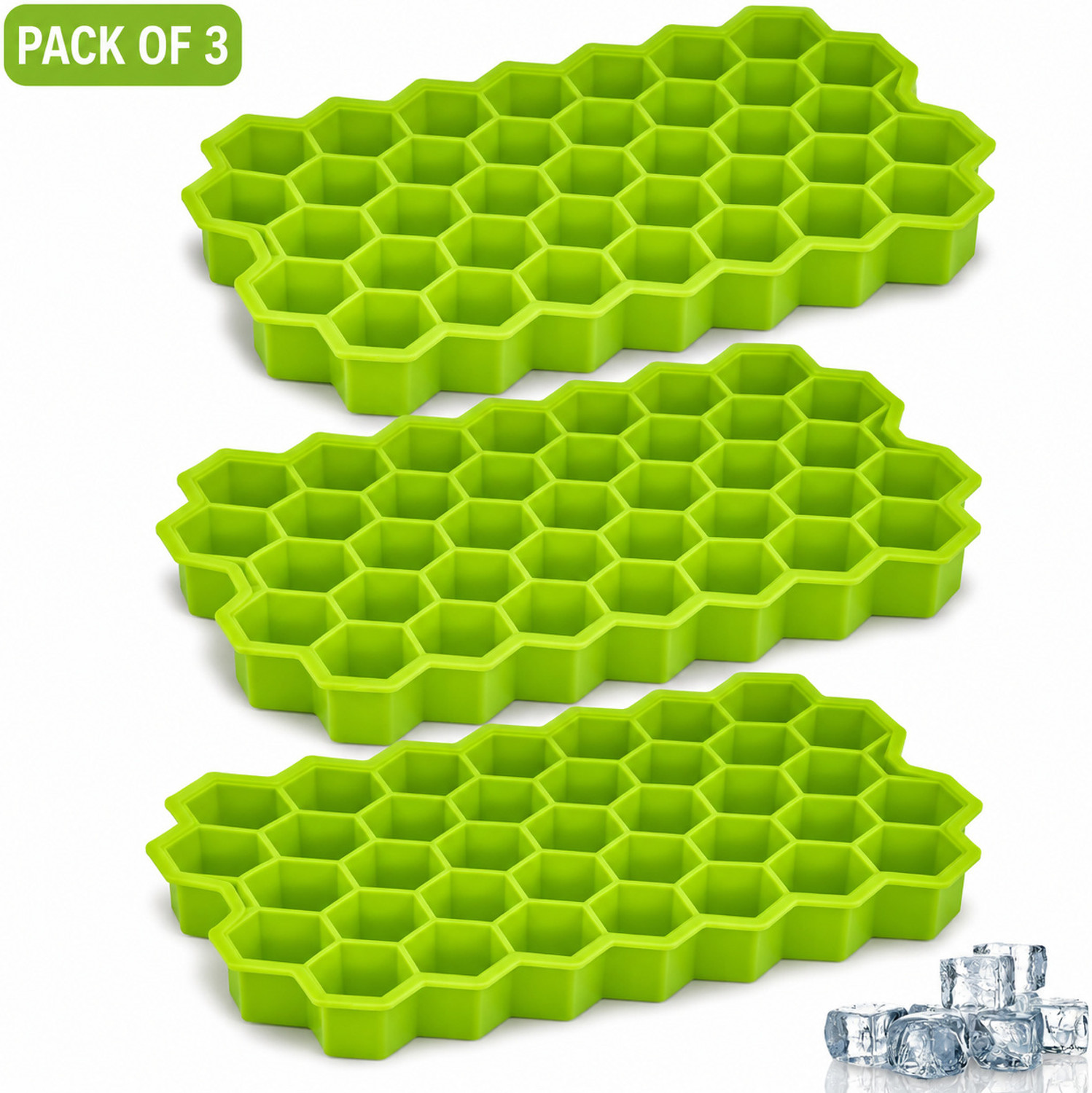 Image of Triffy Multicolor Silicone Ice Cube Tray
