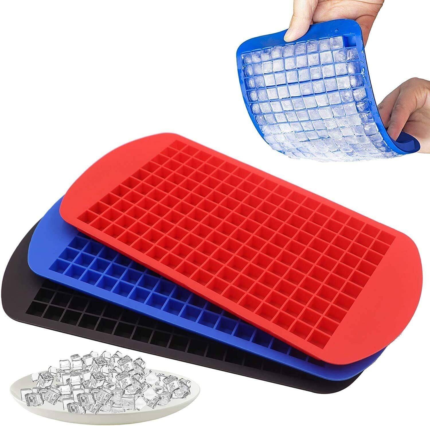 BlizzCart Silicone Mini Ice Cube Trays 2 Pack, 160 Small Ice Cube Multicolor Silicone Ice Cube Tray