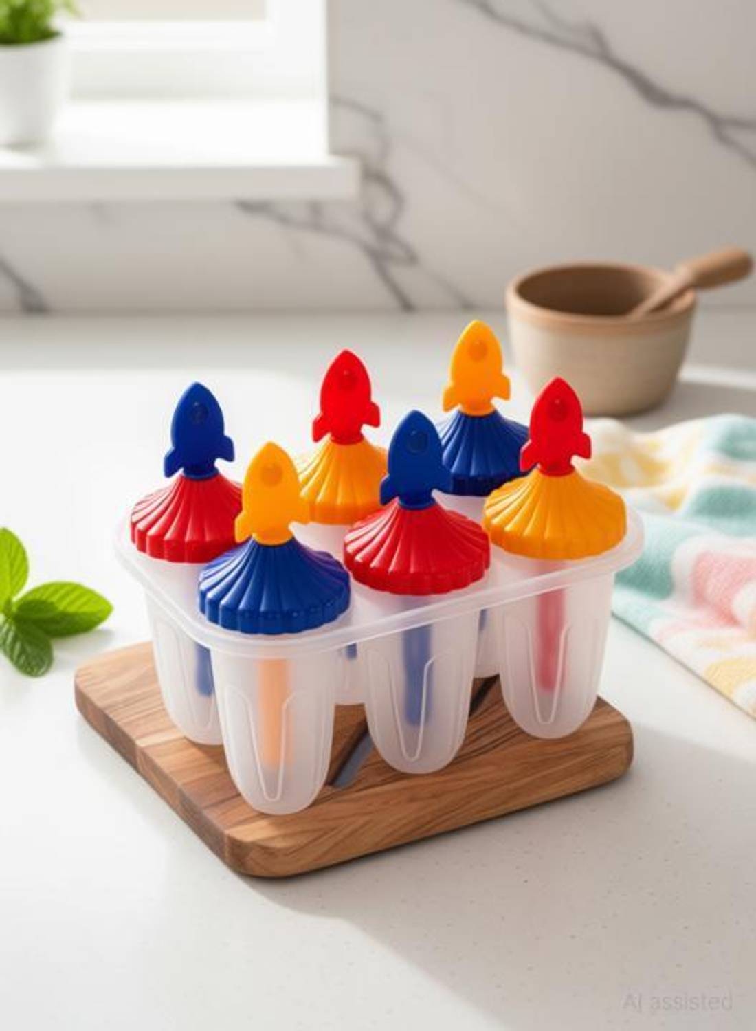 Amrit Ice Cream Maker/ Kulfi Mould/ Popsicle Mould/Rocket ice candy mould Multicolor Plastic Ice Cube Tray