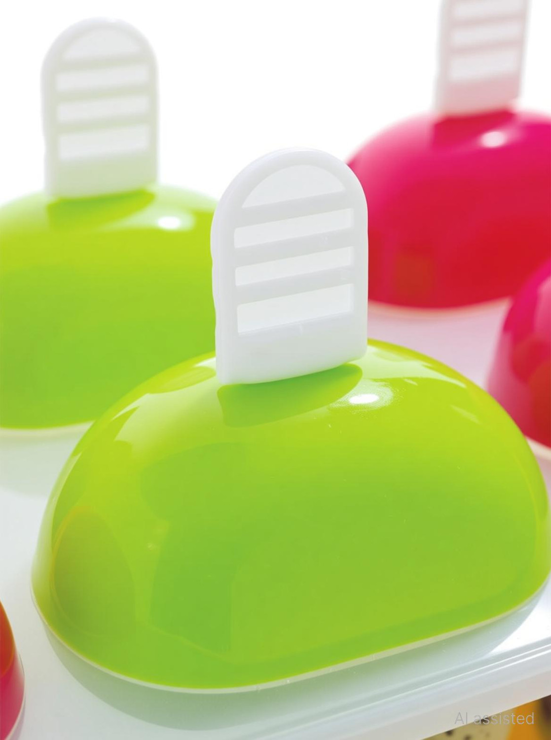 Image of PGK TRADERS Plastic Reusable Popsicle Molds Ice Pop Makers Ice Pop Molds Kulfi Maker Mould, Candy Maker Plastic Popsicle Mold, Kids Ice Cream Tray Holder (Set of 6) Multicolor Plastic Ice Cube Tray
