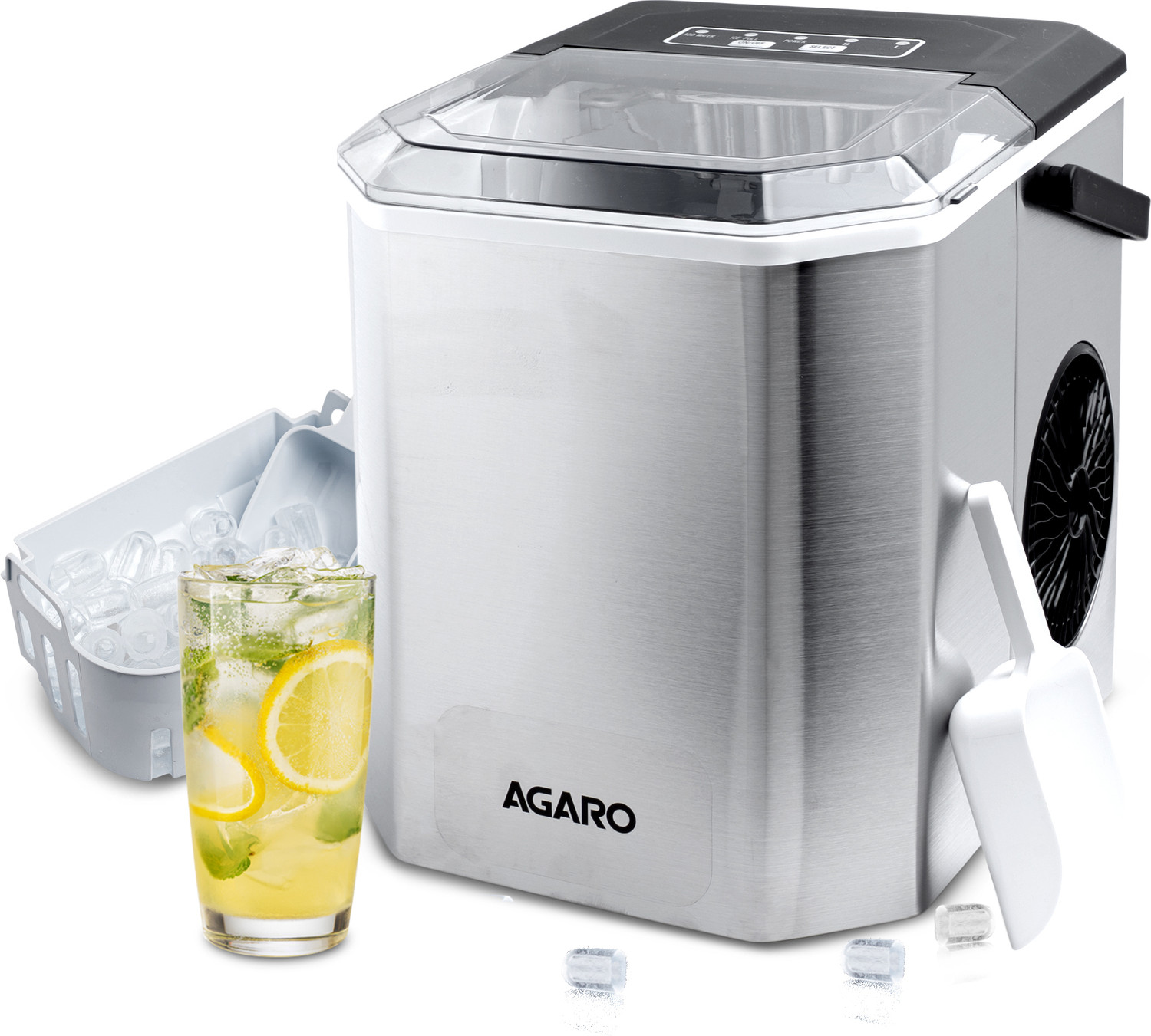 Image of AGARO Regal Ice Maker, Compact Ice Maker, 1.2L water Tank, 9 Pcs Ice Cube at a time Ice Maker