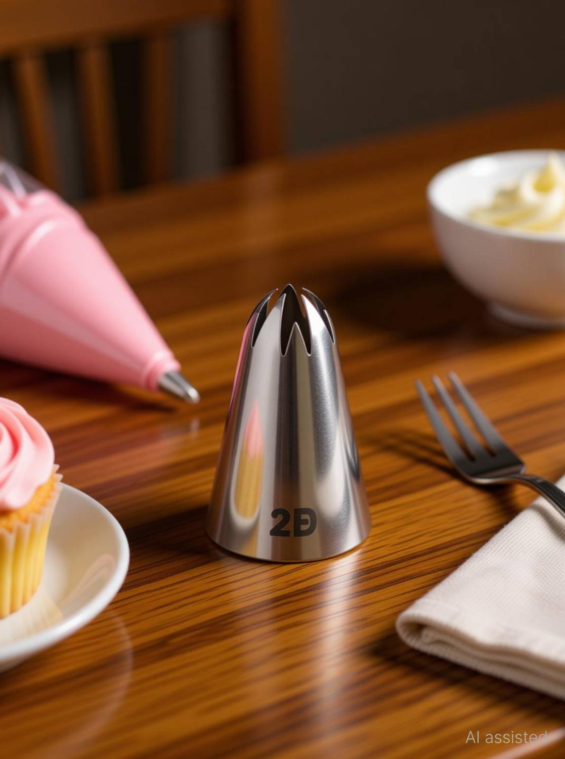 Bakedude 3Pcs Set 2F 2D 1M Cake Icing Nozzles Stainless Steel, Cake Decorating Tool Steel Quick Flower Icing Nozzle