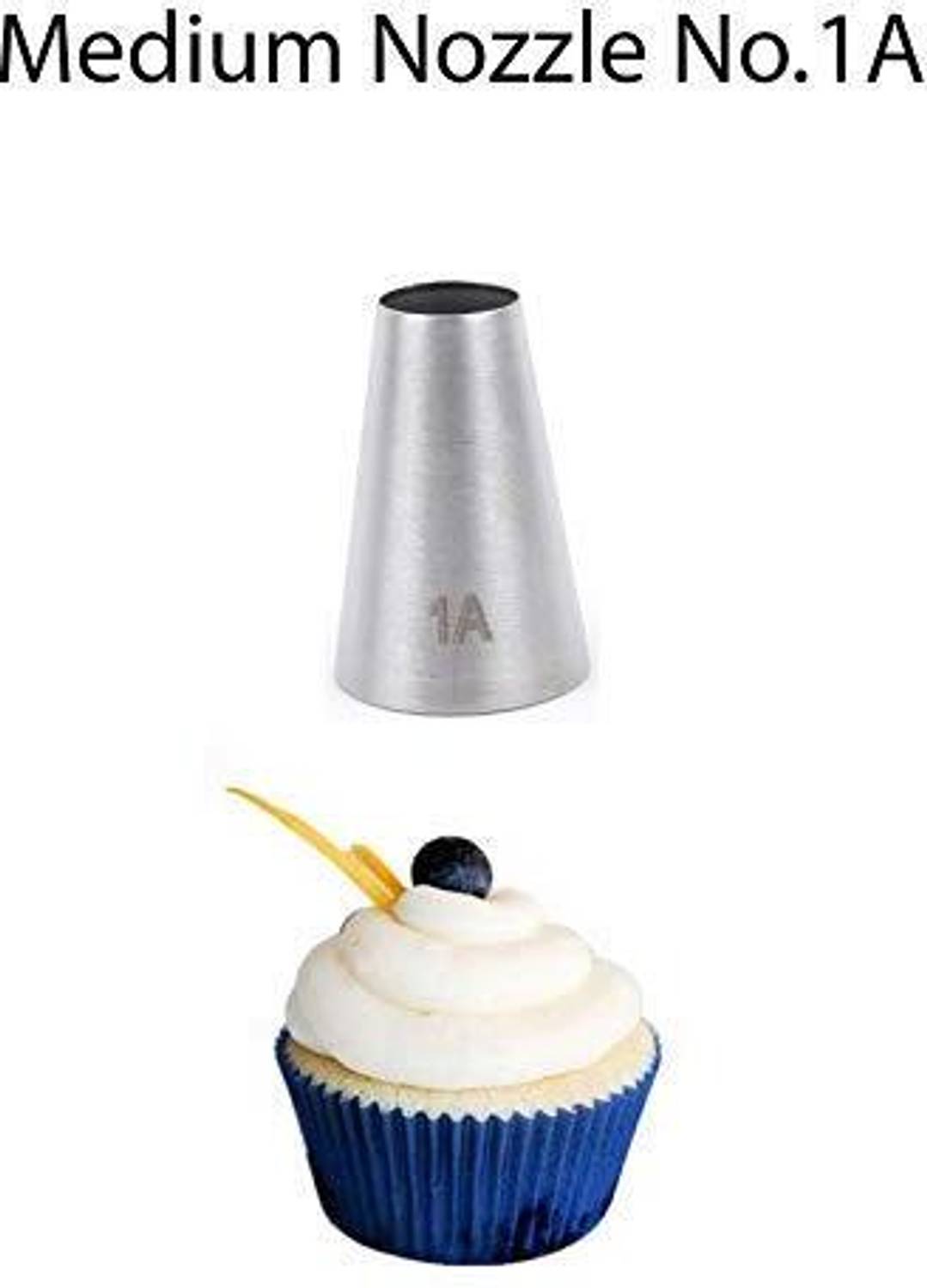 CAKE DECOR Medium Nozzle - No. 1A Round Piping Nozzle For Cake Decoration Stainless Steel Round Icing Nozzle