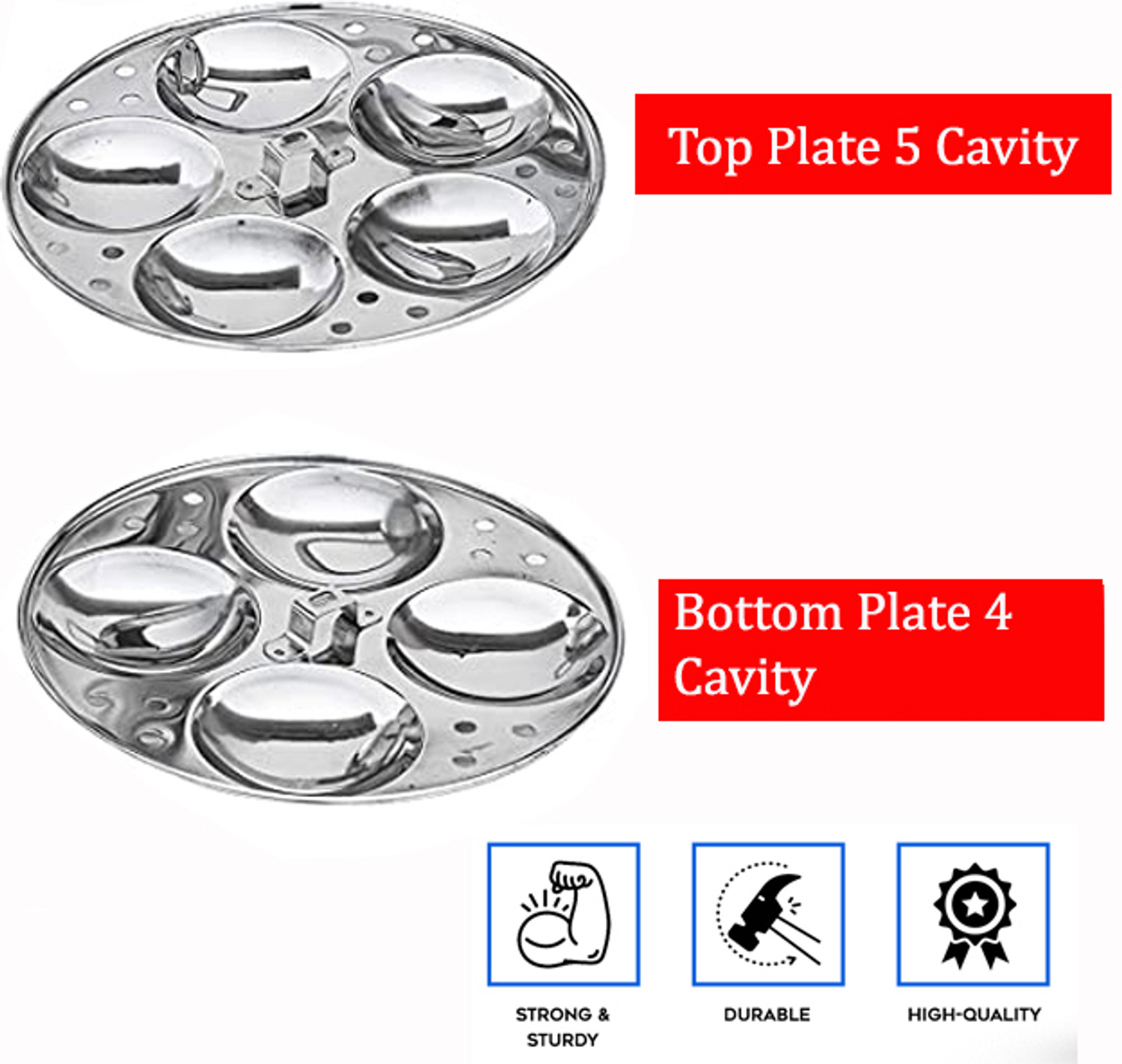 Image of Prithi Home's and Kitchen Stainless Steel Idli Maker Steamer Idli Pot 2 plates 9 Idly cavity Induction & Standard Idli Maker