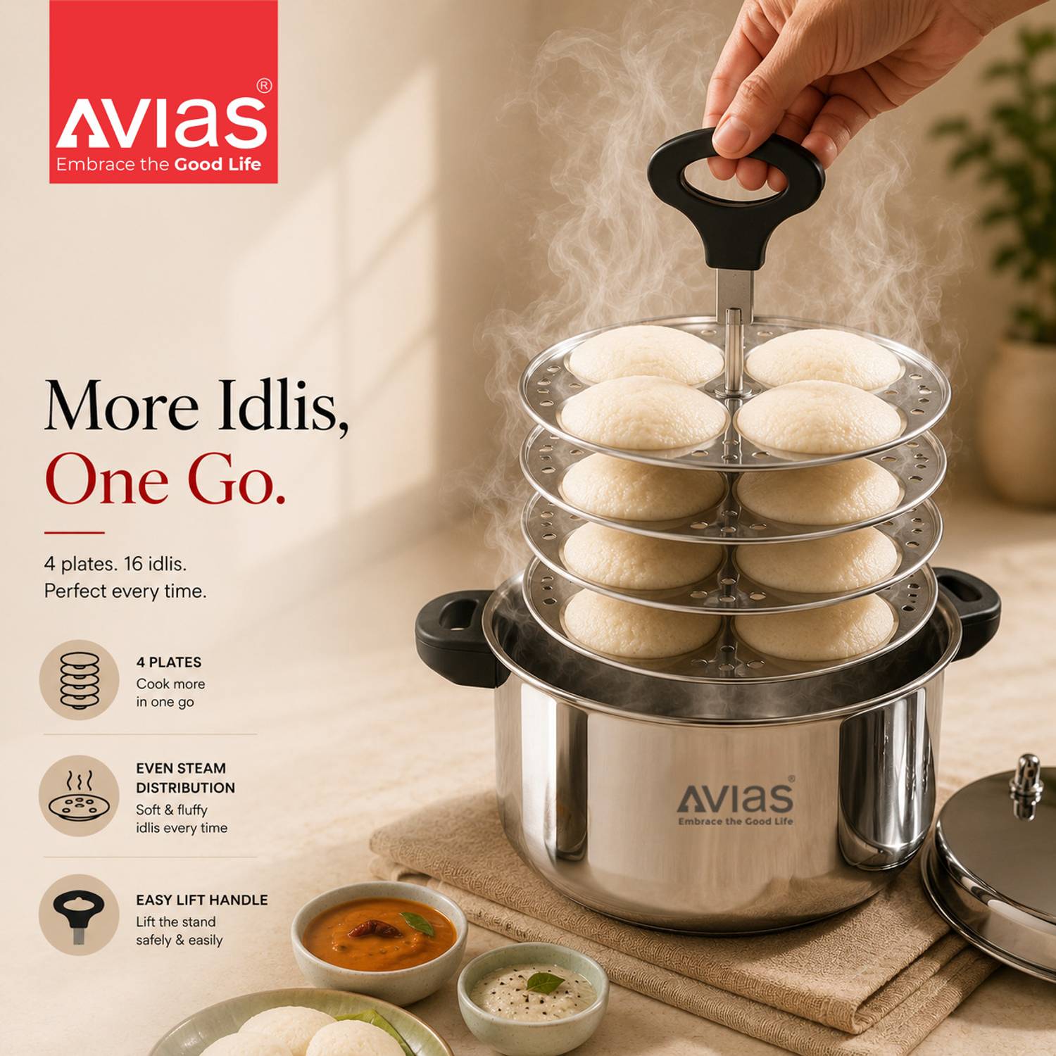 AVIAS Eco Idly Maker 4 Plate - Image 3