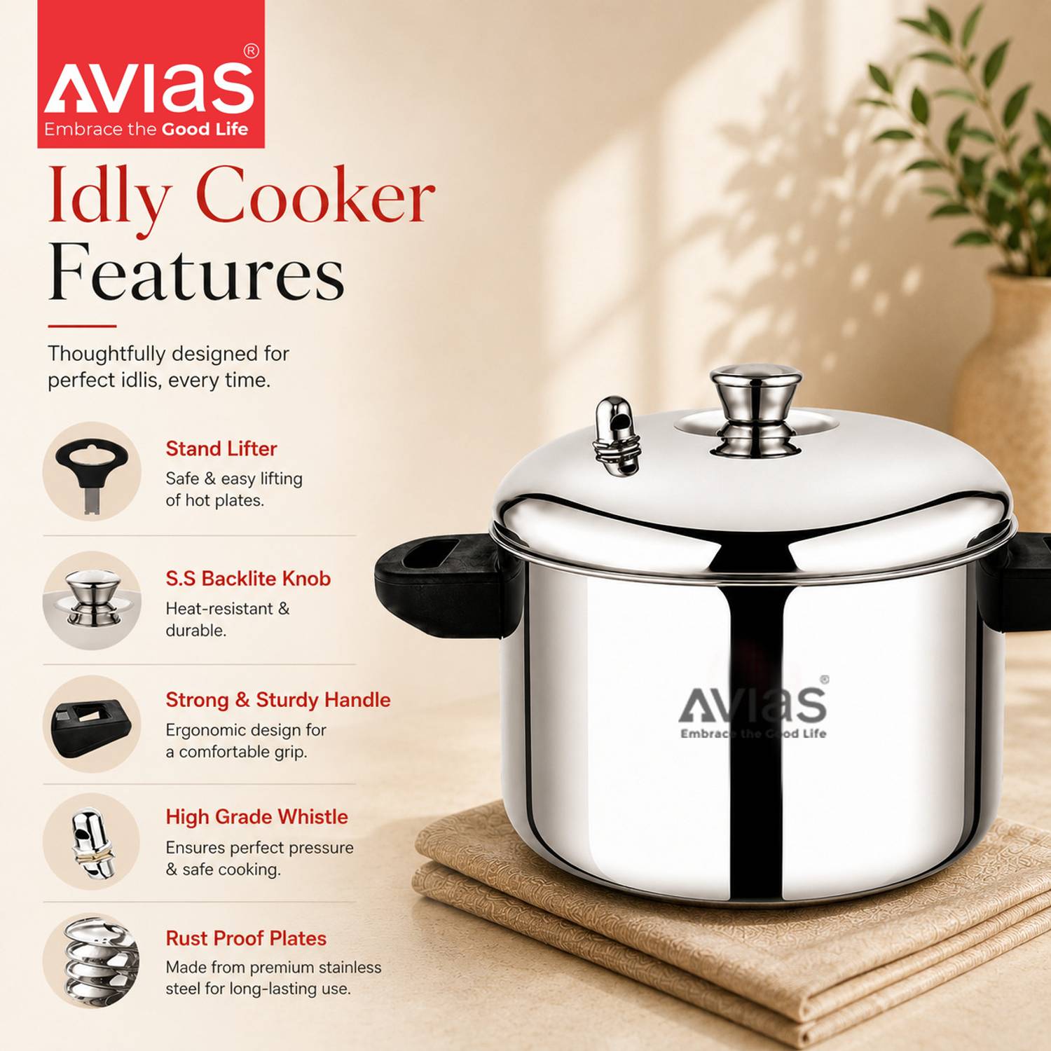 AVIAS Eco Idly Maker 4 Plate - Image 2