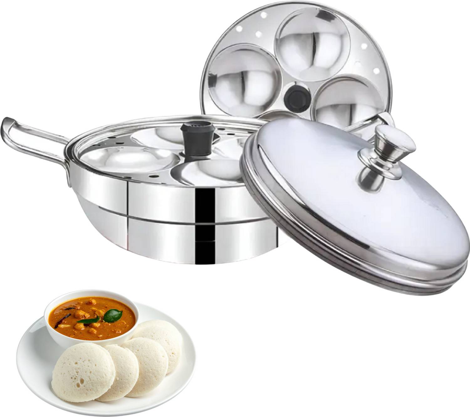 BuddyBox 02-Plate Stainless Steel Idli makerR27 Induction & Standard Idli Maker