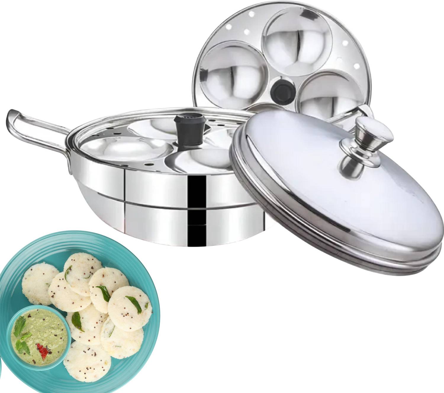BuddyBox 02-Plate Stainless Steel Idli makerR5 Induction & Standard Idli Maker