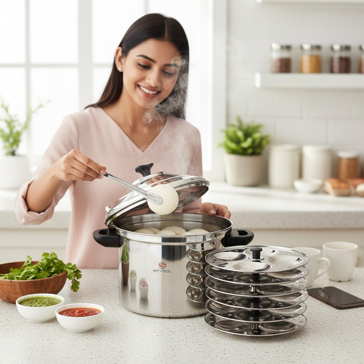 Image of Flipkart SmartBuy Idly Maker Induction and Gastove Compatible Induction & Standard Idli Maker
