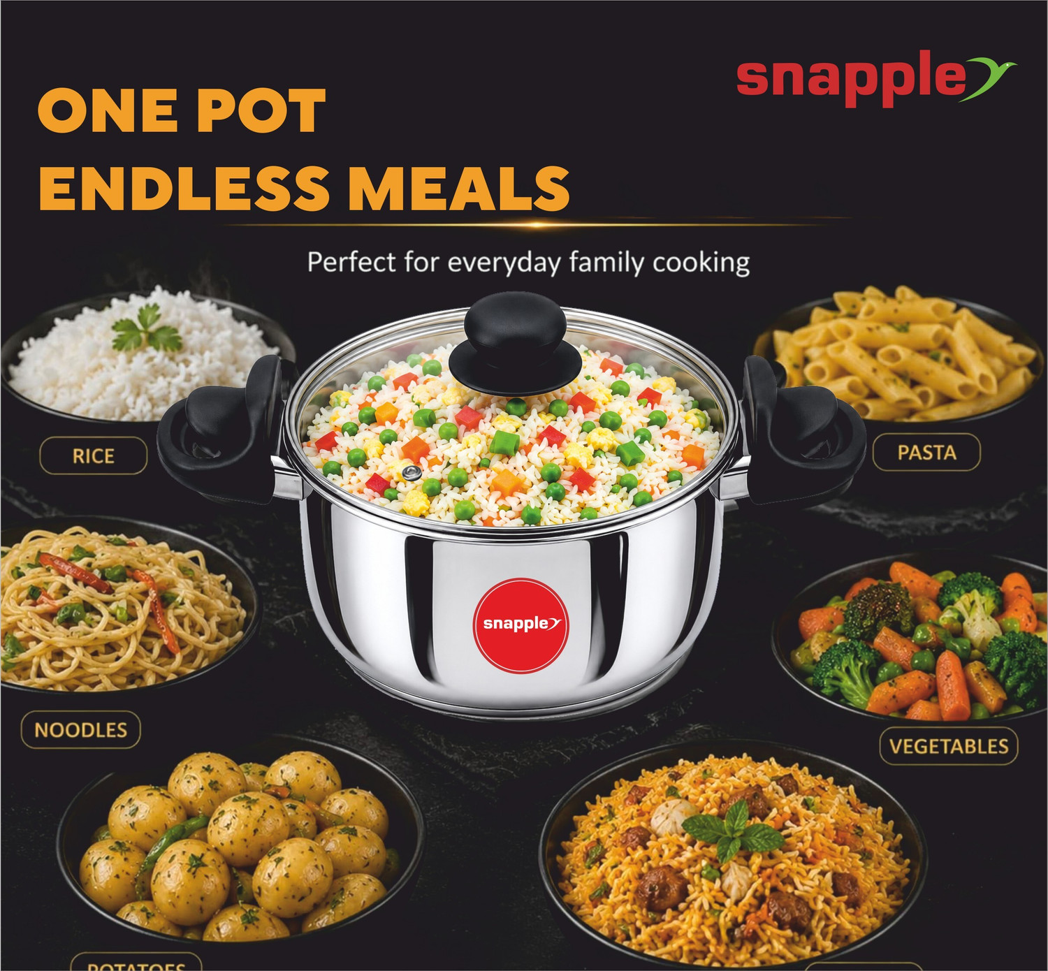 Image of Snapple Maxima Rice Strainer MultiPot SS304 Triply Bottom Induction & Standard Idli Maker