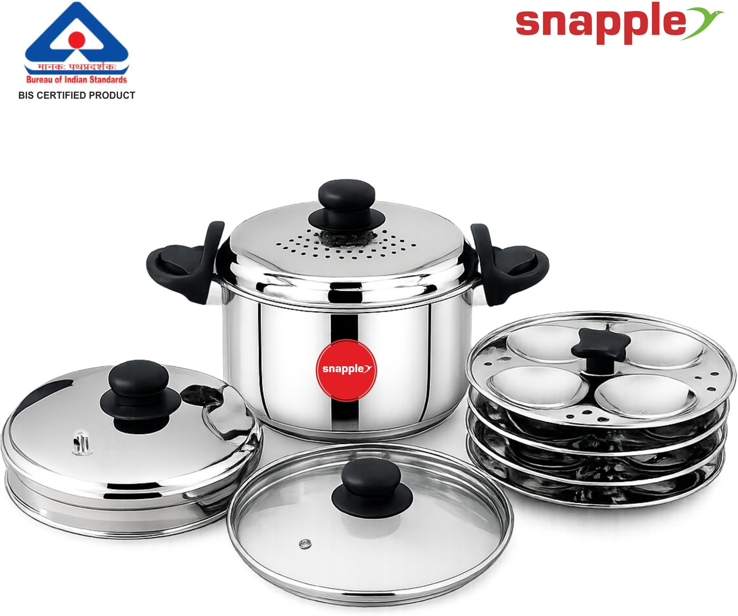 Image of Snapple Maxima Rice Strainer MultiPot SS304 Triply Bottom Induction & Standard Idli Maker