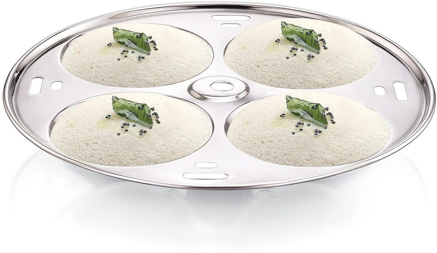 Image of THANGAM Thangam Stainless Steel Idly Stand 3 Plates (12 Idlis) with Steam Vent Standard Idli Maker