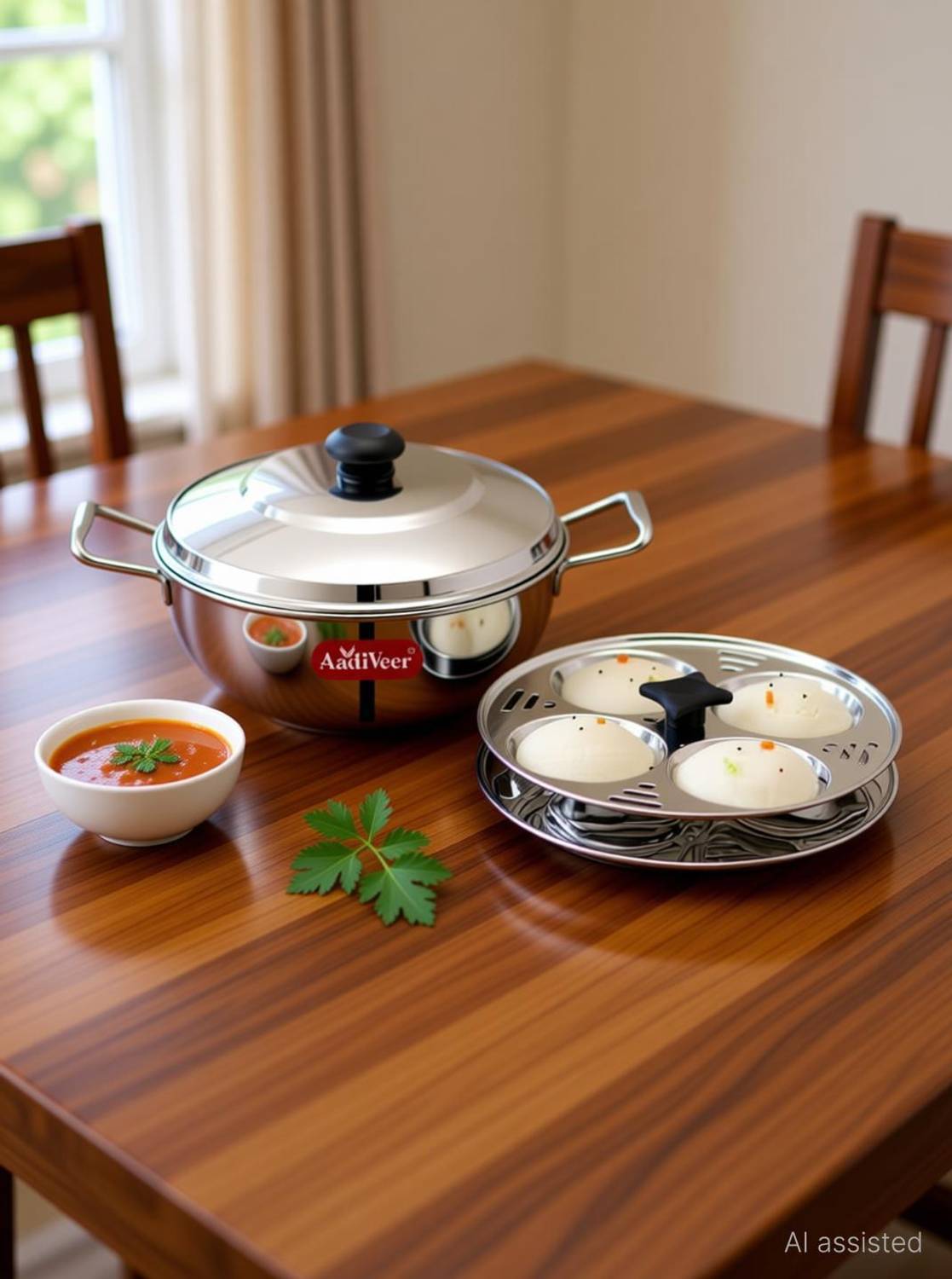 AadiVeer Stainless Steel Idli Maker | Idli Cooker | Idli Pot 8 Idlies Induction & Standard Idli Maker