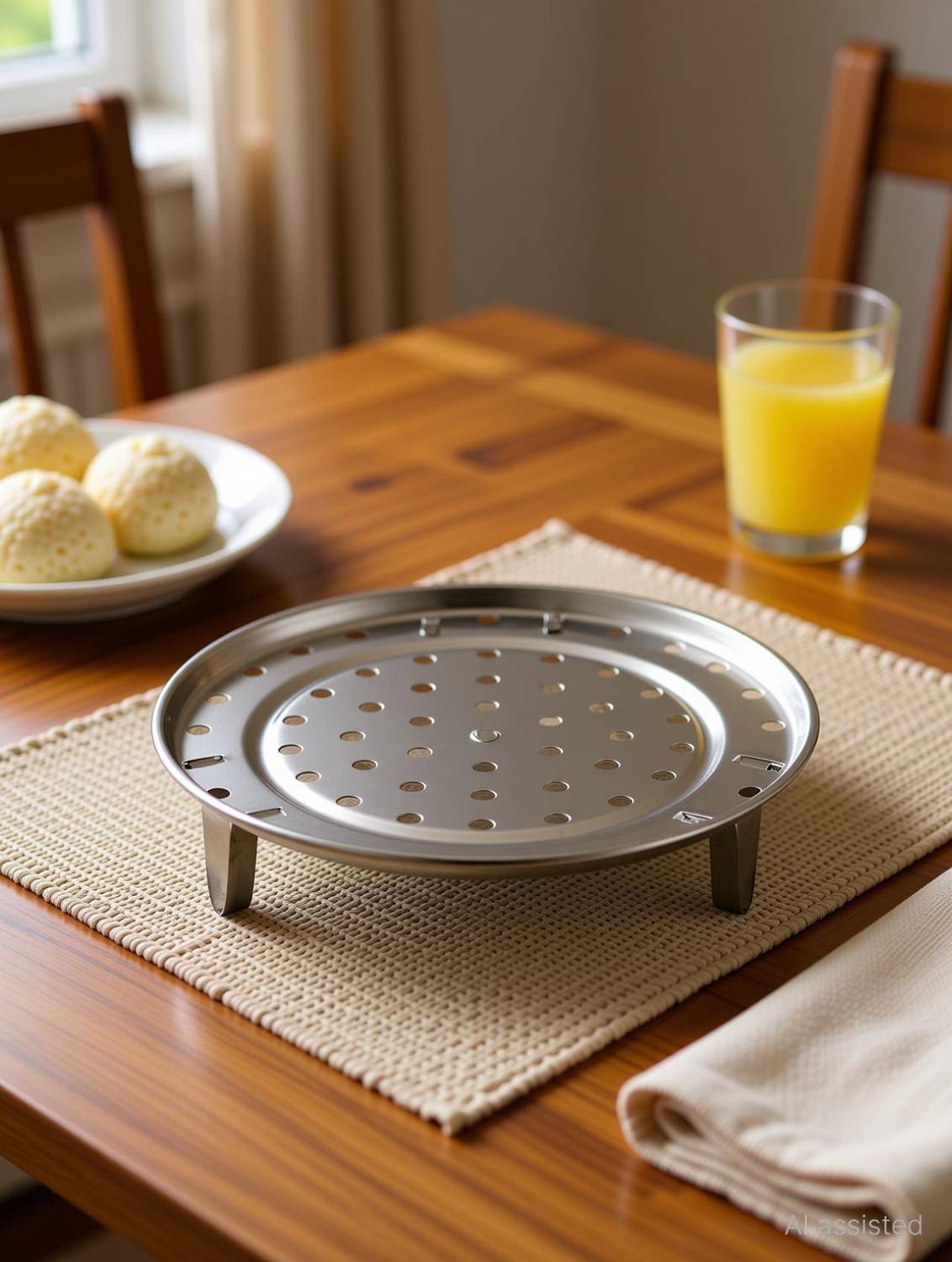 Alark 2 Pcs Round Stainless Steel Steamer Rack Steaming Stand Canner Stock Steaming Standard Idli Maker