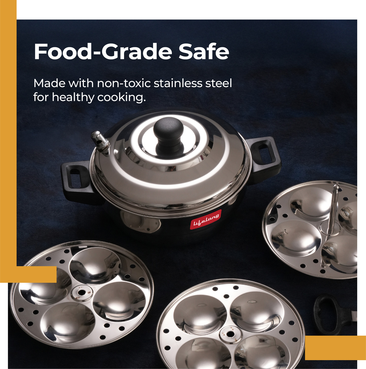 Image of Lifelong LLIDCKR03F Idli Cooker Standard Idli Maker