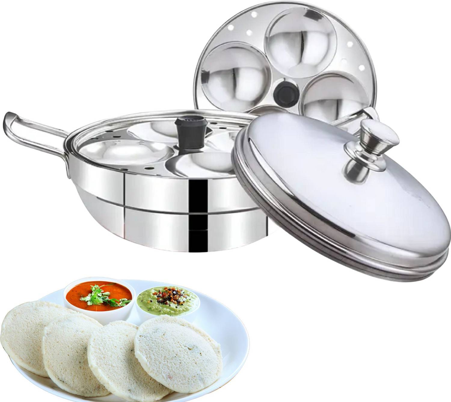 BuddyBox 02-Plate Stainless Steel Idli makerR14 Induction & Standard Idli Maker