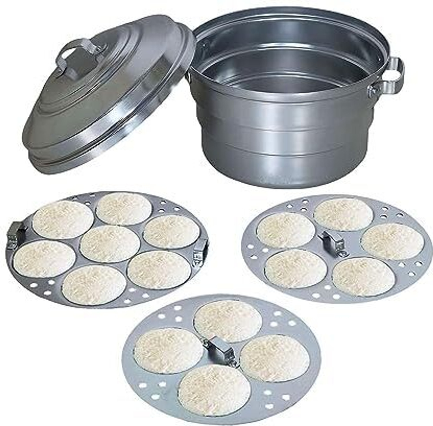 Image of Q8 Twinkle Idiyappam Maker-Steamer-Cooker (Hard-Anodized Aluminum) Standard Idli Maker