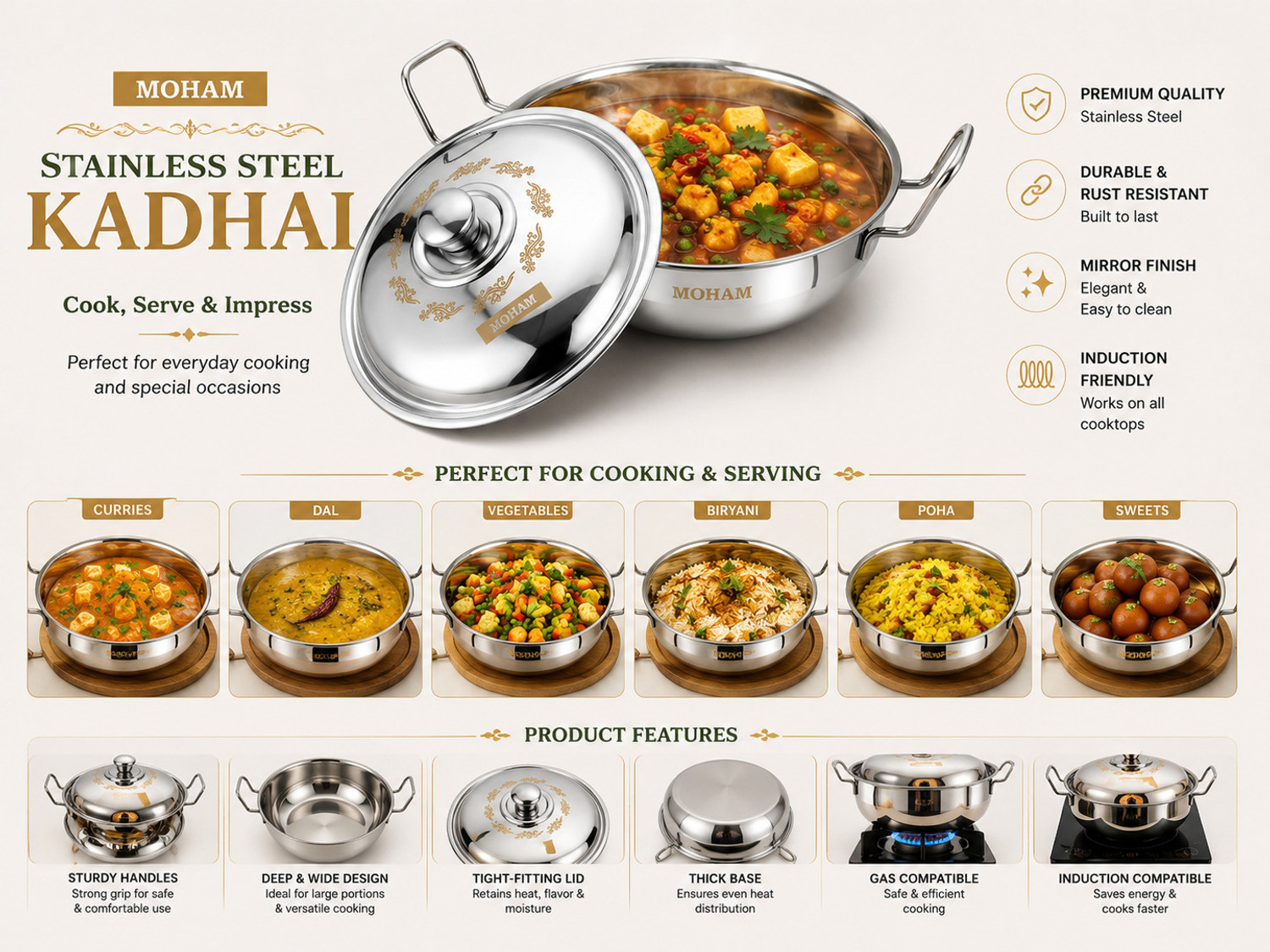 Image of Moham idlimaker Induction & Standard Idli Maker