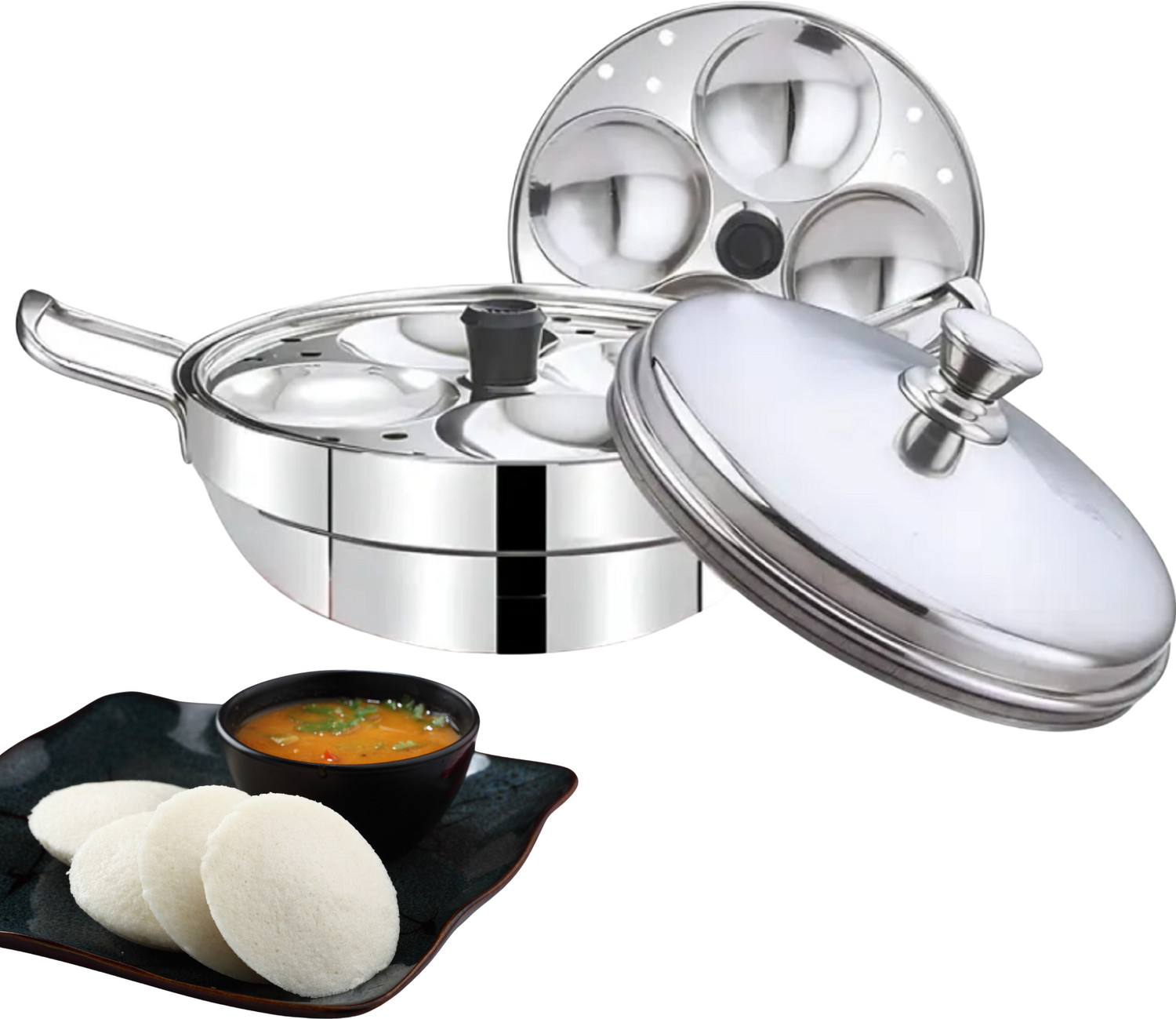 Image of BuddyBox 02-Plate Stainless Steel Idli makerR4 Induction & Standard Idli Maker