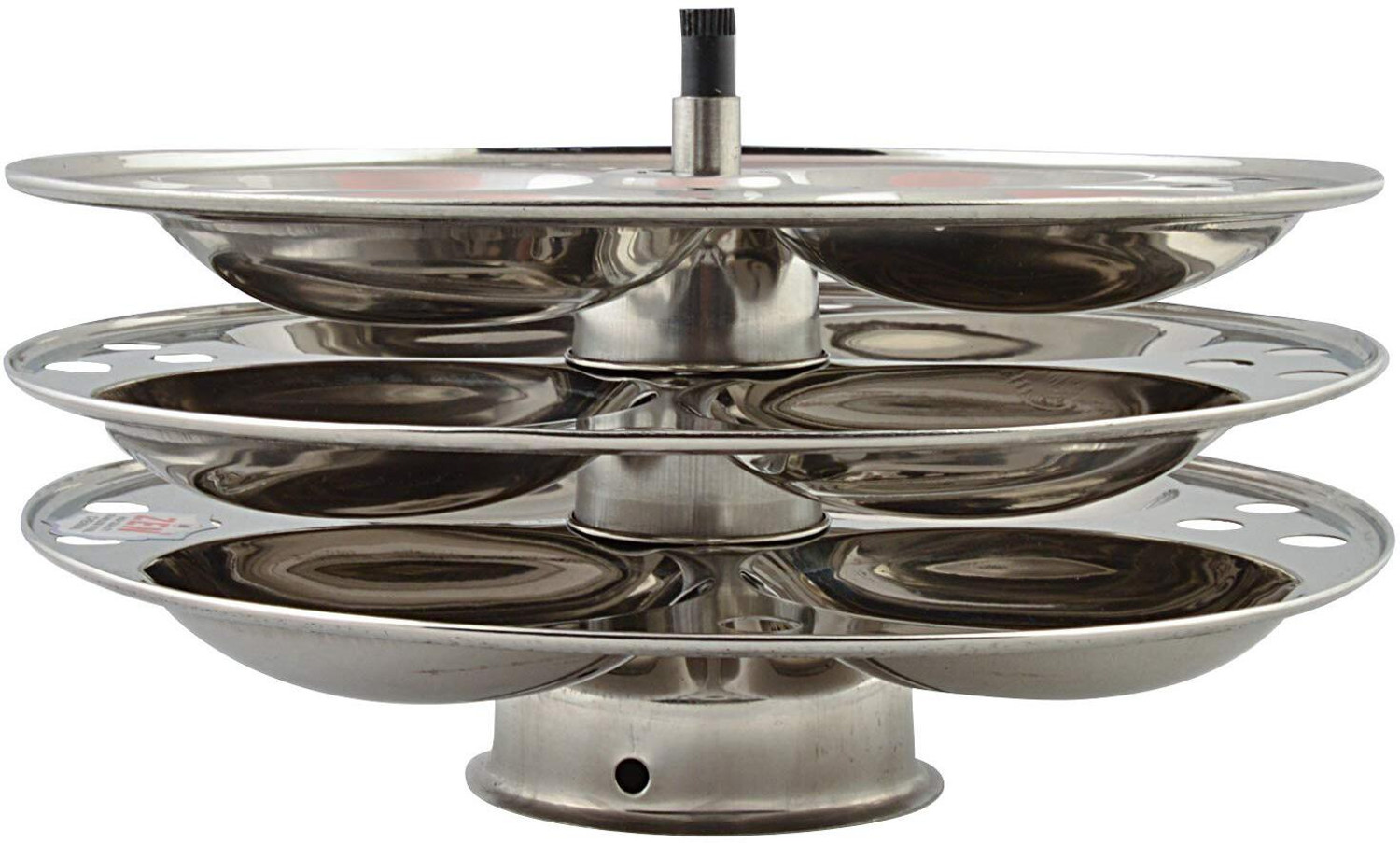 Image of THANGAM Thangam Stainless Steel Idly Stand 3 Plates (12 Idlis) with Steam Vent Standard Idli Maker