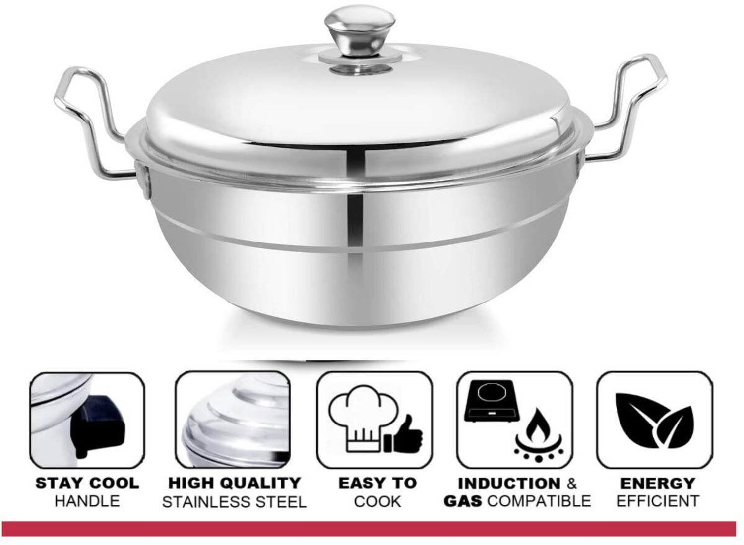 Image of WAYMORE Idli Dhokla Cooker 5 Plate, 2Idli|2Dhokla|1Patra|Momos Steamer|3 in 1|28.5cm Dia Induction & Standard Idli Maker (5 Plates, 14 Idlis )