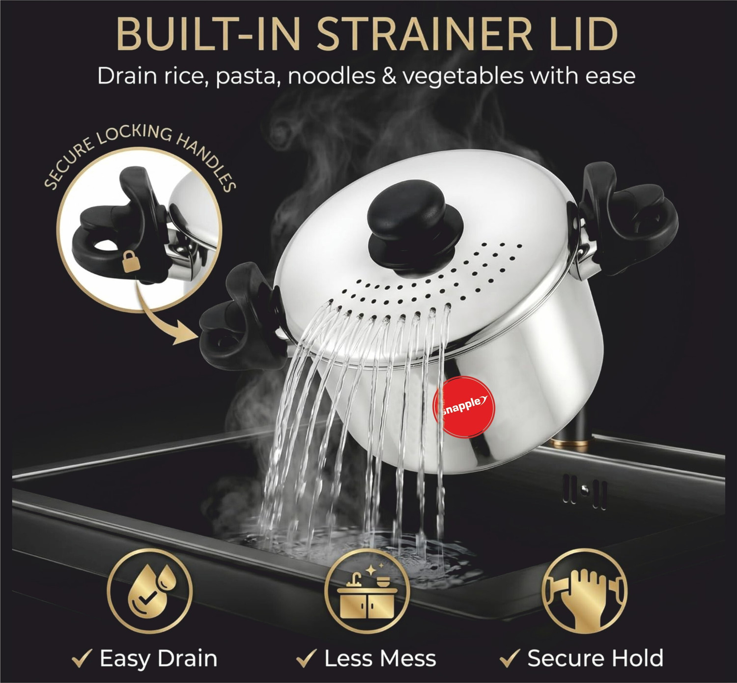 Image of Snapple Maxima Rice Strainer MultiPot SS304 Triply Bottom Induction & Standard Idli Maker
