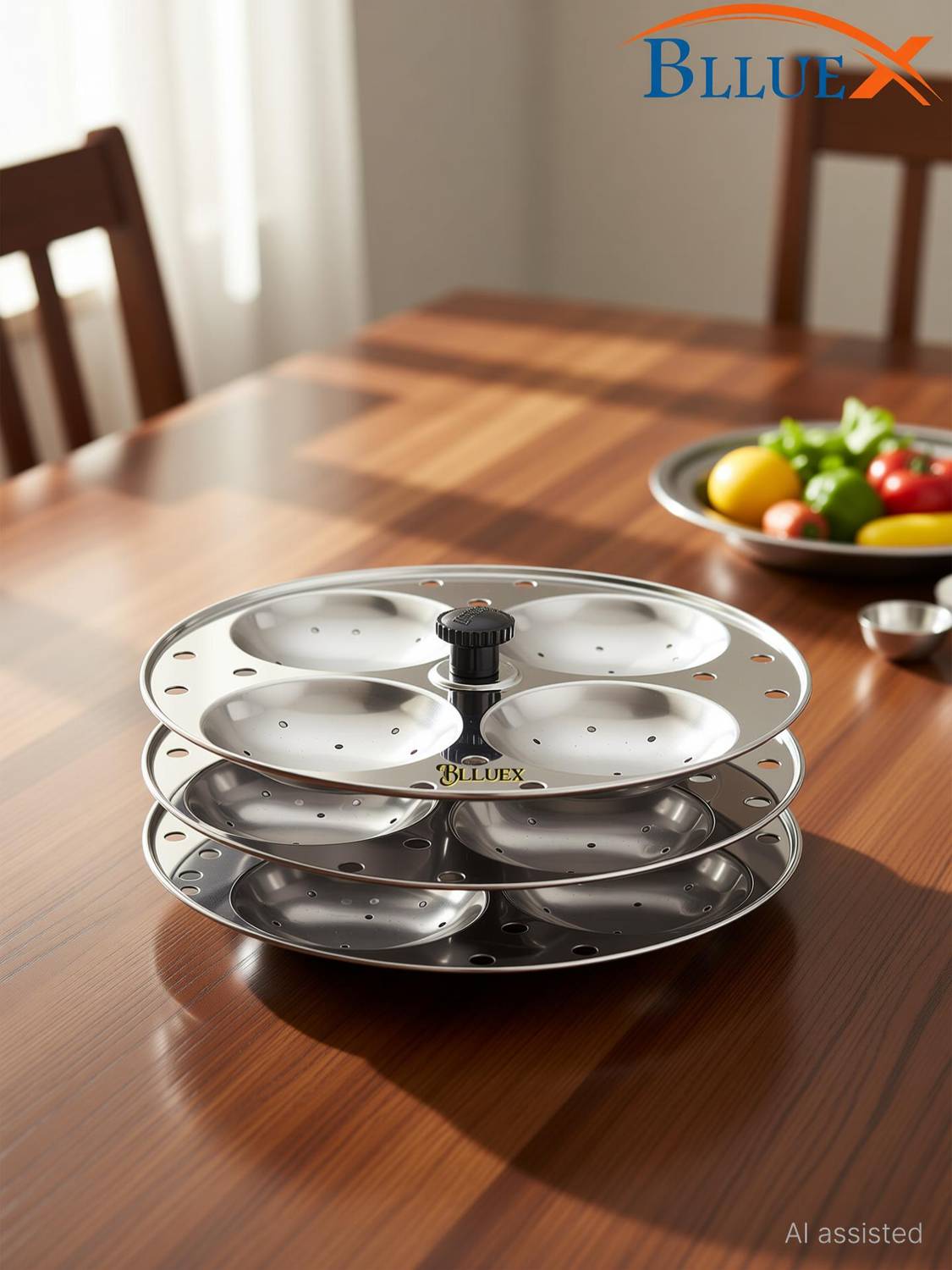 BLLUEX 3 Plates Stainless Steel Heavy Quality Idli maker Induction & Standard Idli Maker