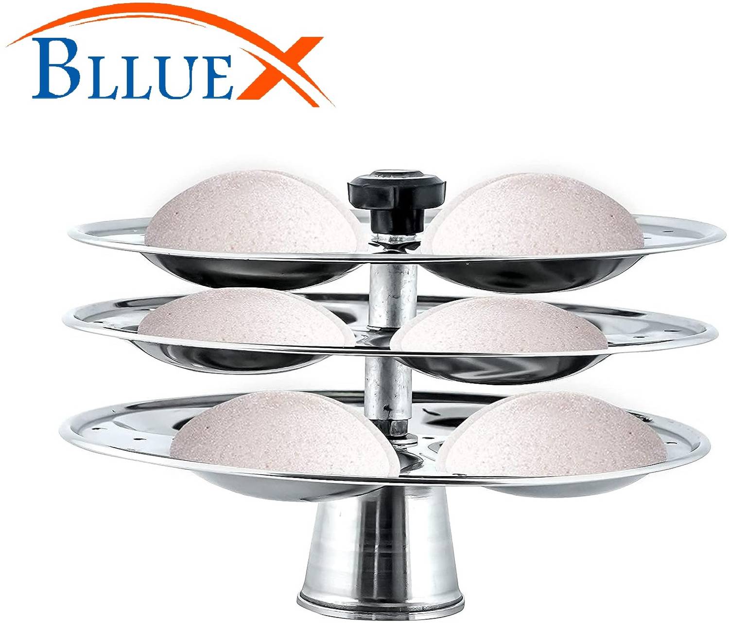 BLLUEX 3 Plates Stainless Steel Heavy Quality Idli Stand Set 1 Induction & Standard Idli Maker
