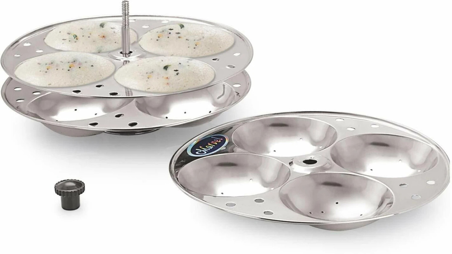 Image of Calum 3 Plate Idli Maker Stand Stainless Steel Idli Stand for Cooker & Steamer Standard Idli Maker
