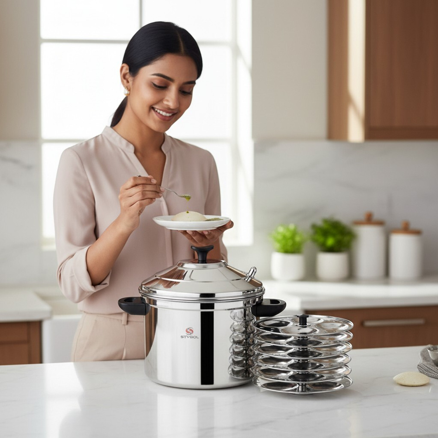 Image of Flipkart SmartBuy Idly Maker Induction and Gastove Compatible Induction & Standard Idli Maker