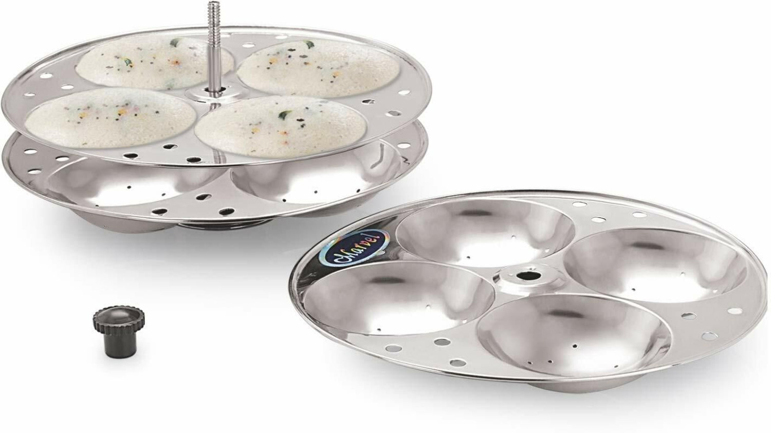 Image of BLLUEX 3 Plates Stainless Steel Heavy Quality Idli Stand Induction & Standard Idli Maker