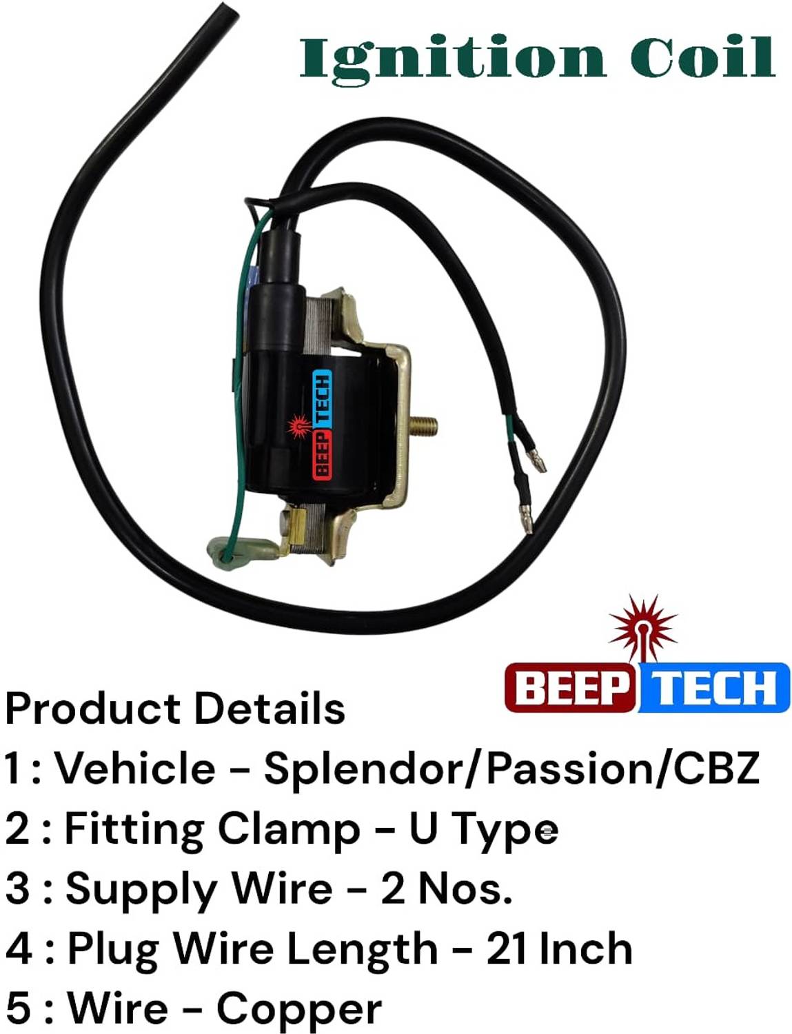 BEEPTECH Ignition Coil Splendor/Passion/CBZ Ignition Coil Bracket