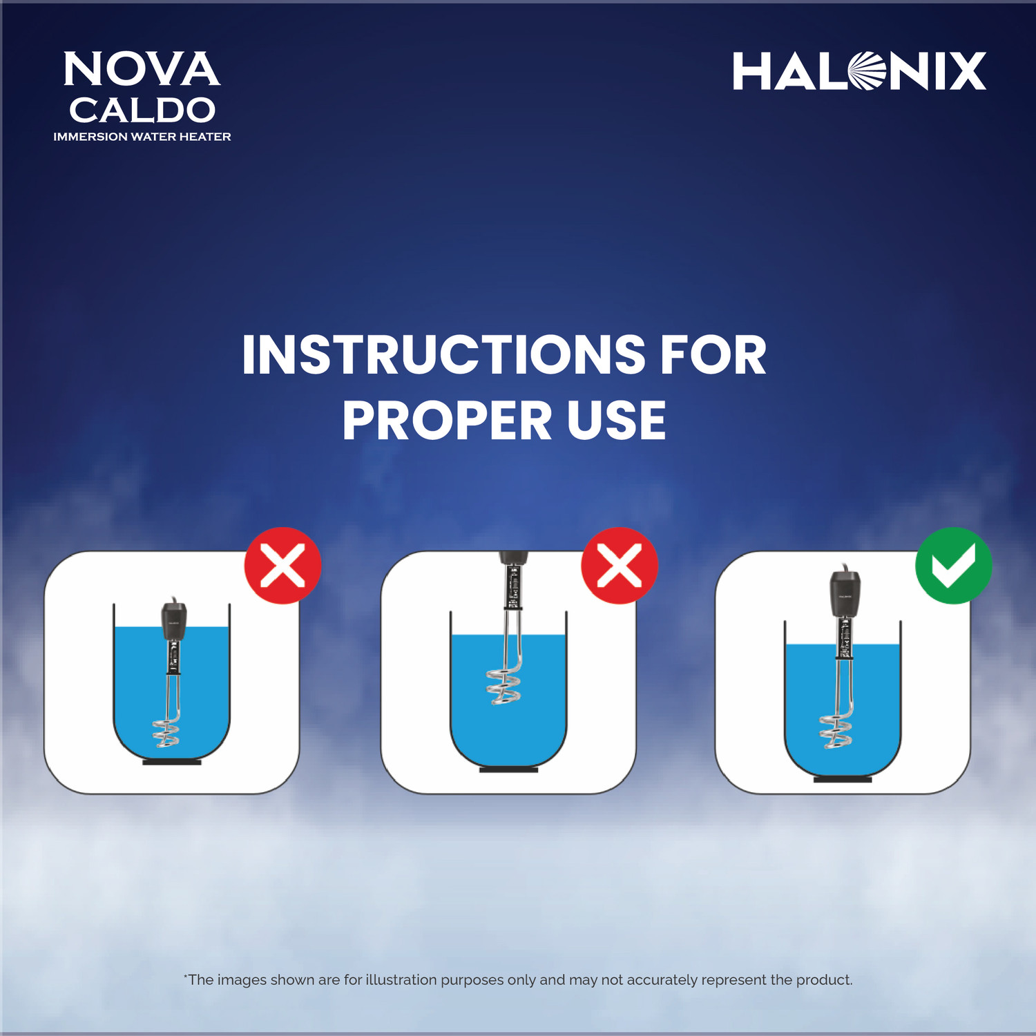 Image of HALONIX Nova CALDO 1500W Water Proof 1500 W Shock Proof Immersion Heater Rod