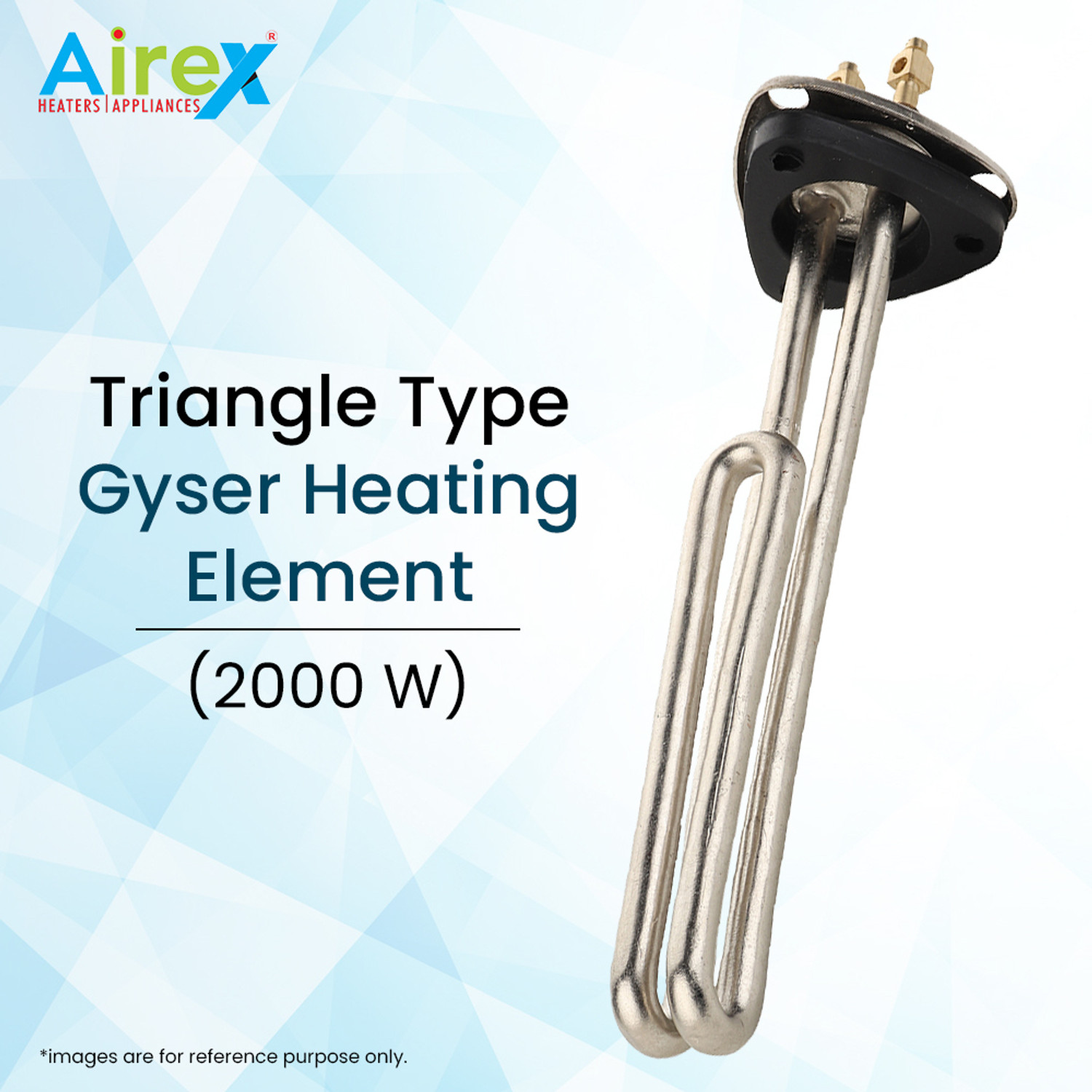 Image of Airex Triangle Type Geyser Heating Element 2000 W Shock Proof Immersion Heater Rod