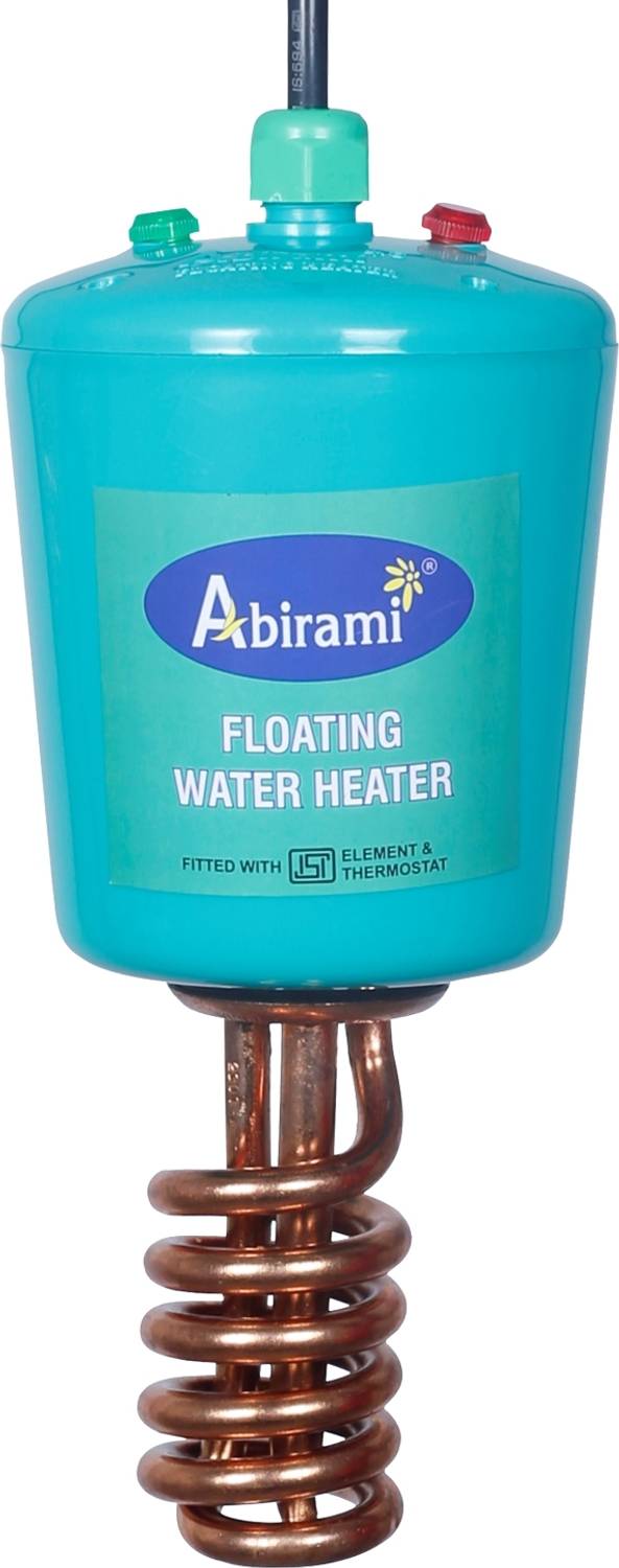 Abirami Floating Water Heater-2000W | 100% Copper Heating Tube | SHOCKPROOF MEDIUM-GREEN 2000 W Shock Proof Immersion Heater Rod