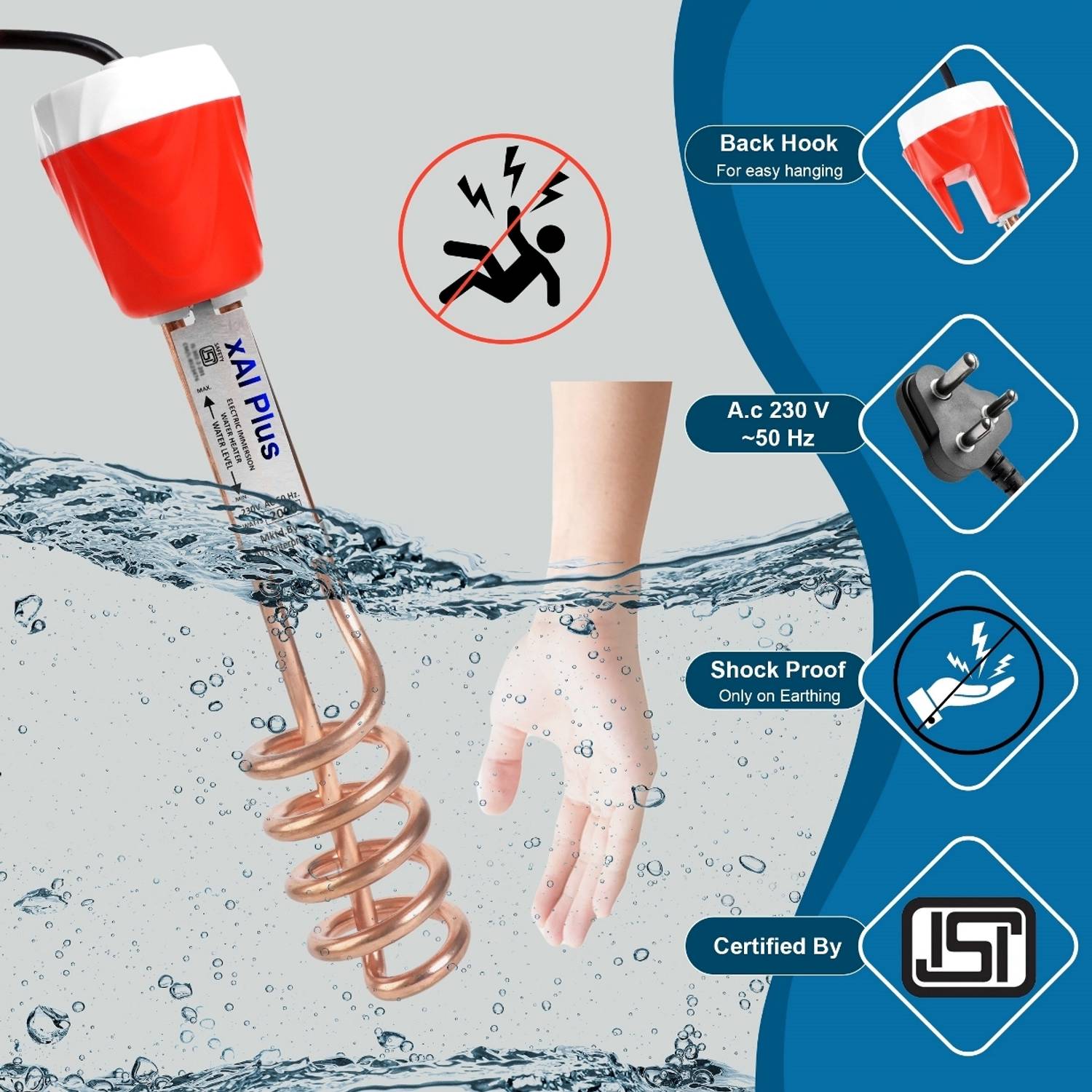 xAI Plus Immersion Rod xAI-956 100% Water Proof ISI Certifi