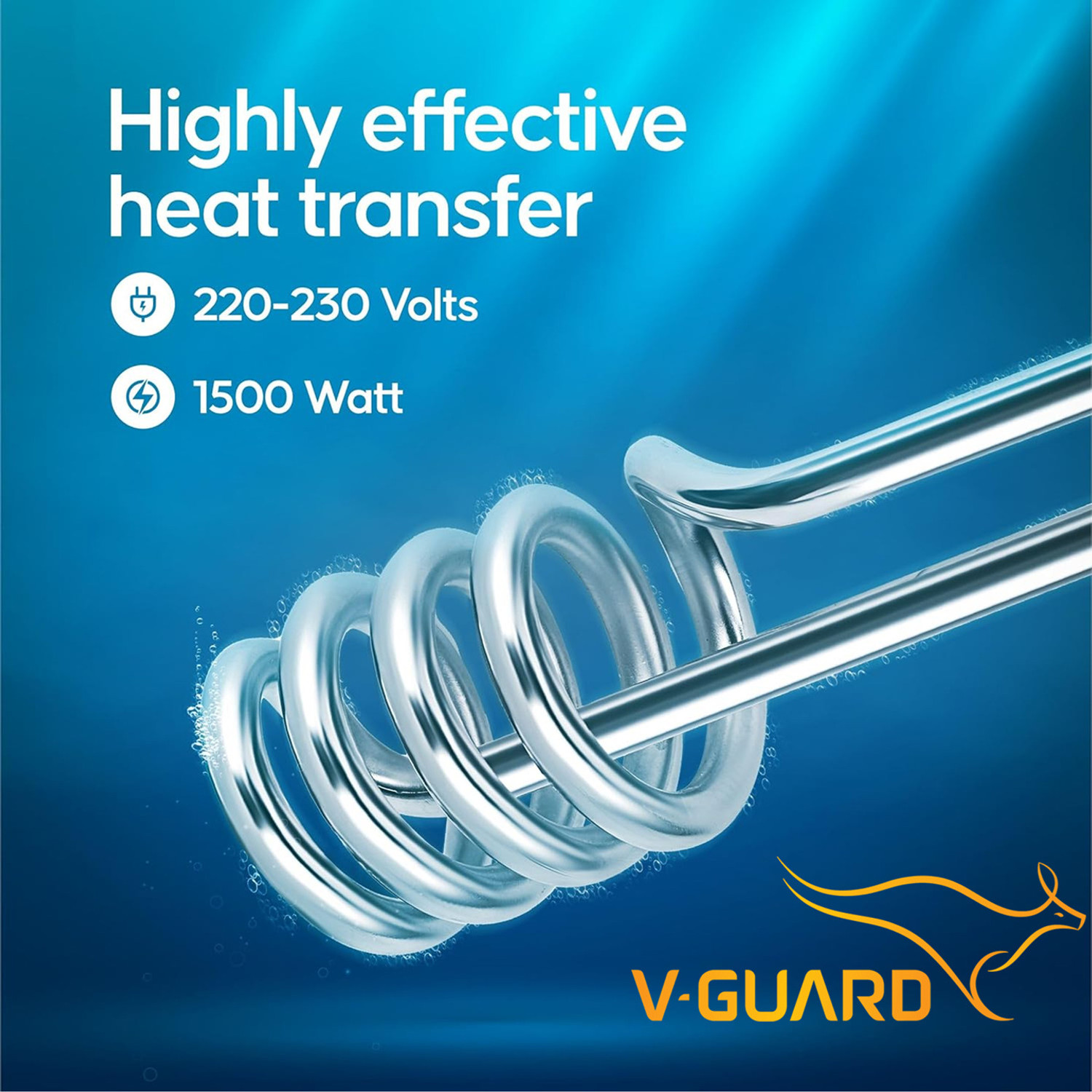 Image of V-Guard VIMH-251 Waterproof 1500 W Shock Proof Immersion Heater Rod