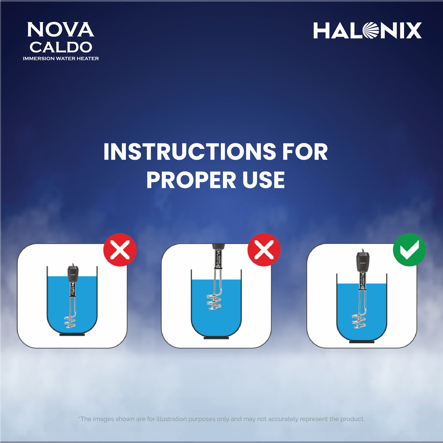 Image of HALONIX Nova CALDO 1000W Water Proof 1000 W Shock Proof Immersion Heater Rod