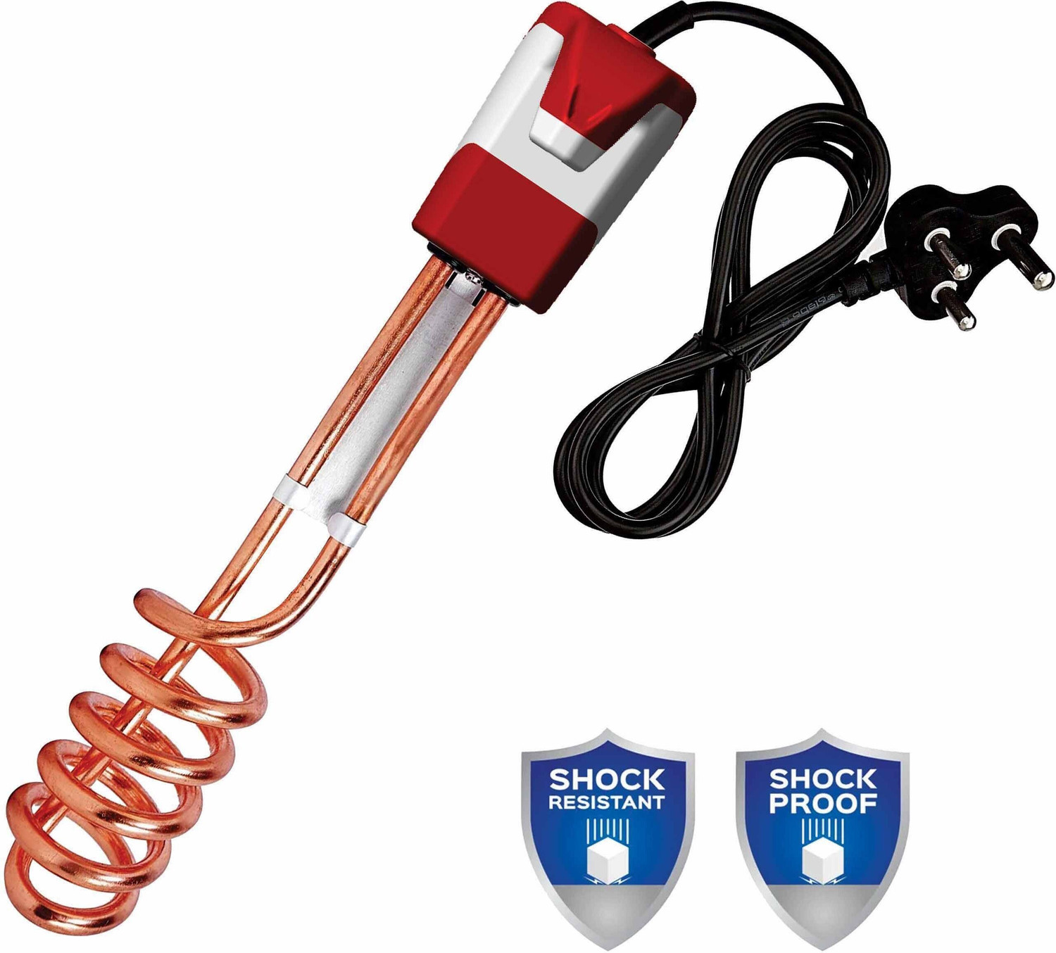 Image of mi star 2022 Red Copper 2000 W Shock Proof Immersion Heater Rod (water)