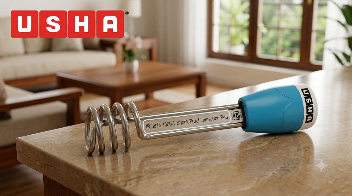 Image of USHA Fast & Efficient Heating / Shock-Proof Concealed Design / 2 year warranty 1500 W Shock Proof Immersion Heater Rod