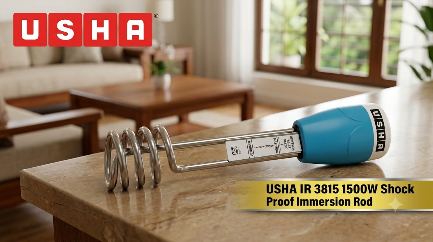 Image of USHA Fast & Efficient Heating / Shock-Proof Concealed Design / 2 year warranty 1500 W Shock Proof Immersion Heater Rod