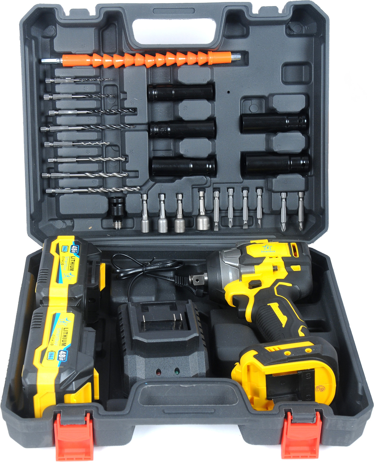 Image of Flipkart SmartBuy 850Nm Cordless Impact Wrench Machine | Auto Hammer Power Wrench Set Cordless Impact Wrench