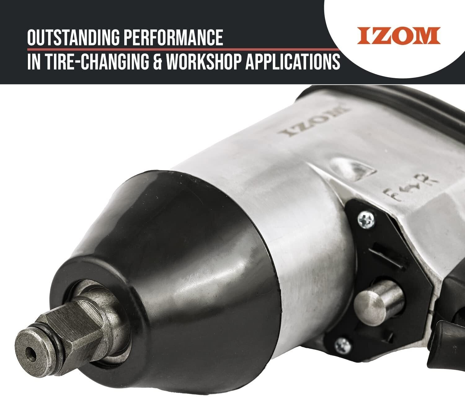 Image of IZOM 250 ft-lbs Air Powered 340NM Torque 7000 RPM 90 PSI for Tire Changing & Workshop Pneumatic Impact Wrench