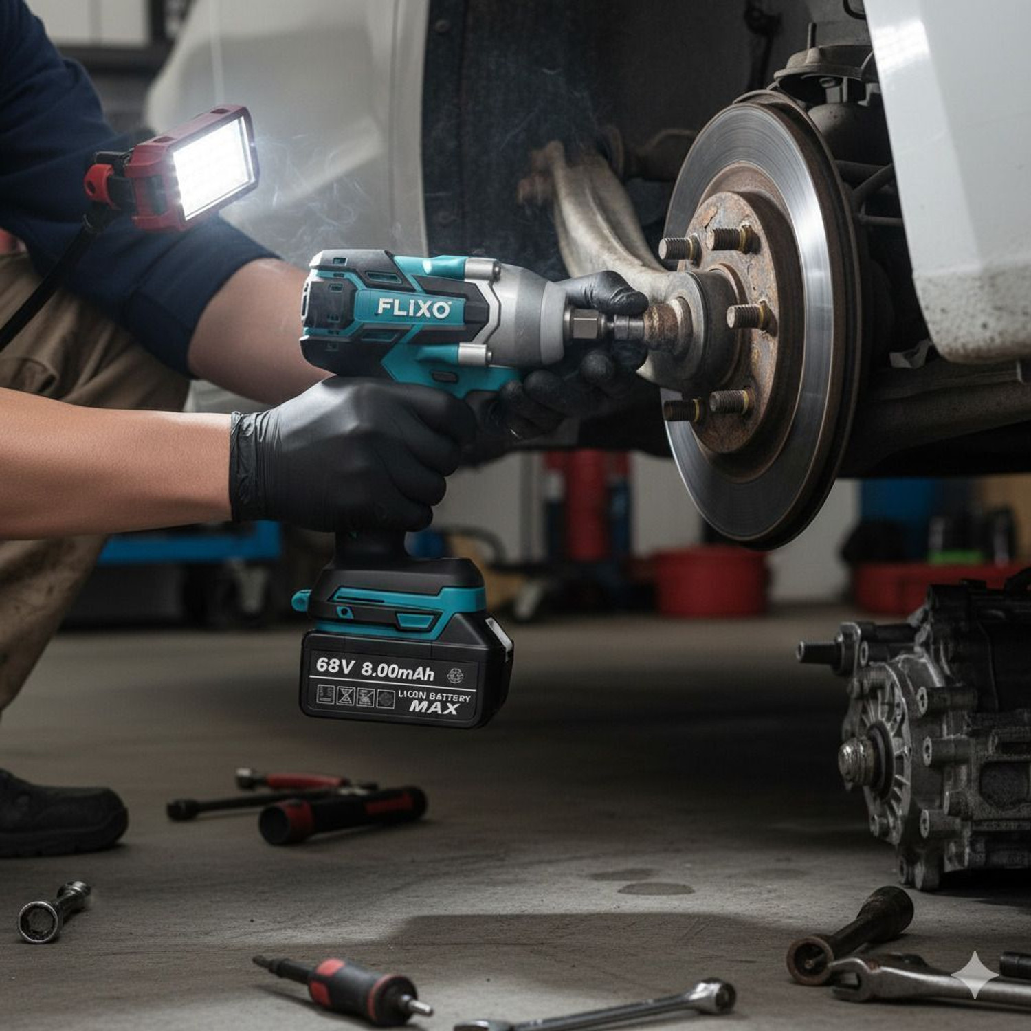 Image of Flipkart SmartBuy Flixo 68V 2in1 Cordless Impact Wrench, Brushless 330NM Cordless Impact Wrench