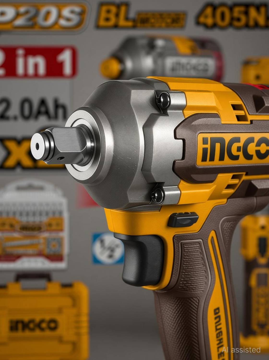 INGCO 20V Cordless Brushless Impact Wrench 405Nm - Image 3