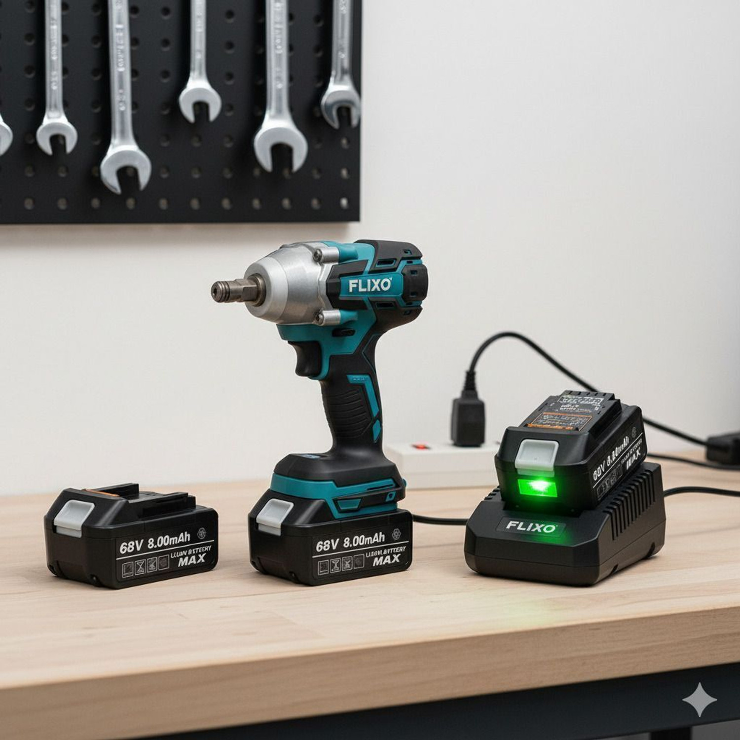 Image of Flipkart SmartBuy Flixo 68V 2in1 Cordless Impact Wrench, Brushless 330NM Cordless Impact Wrench