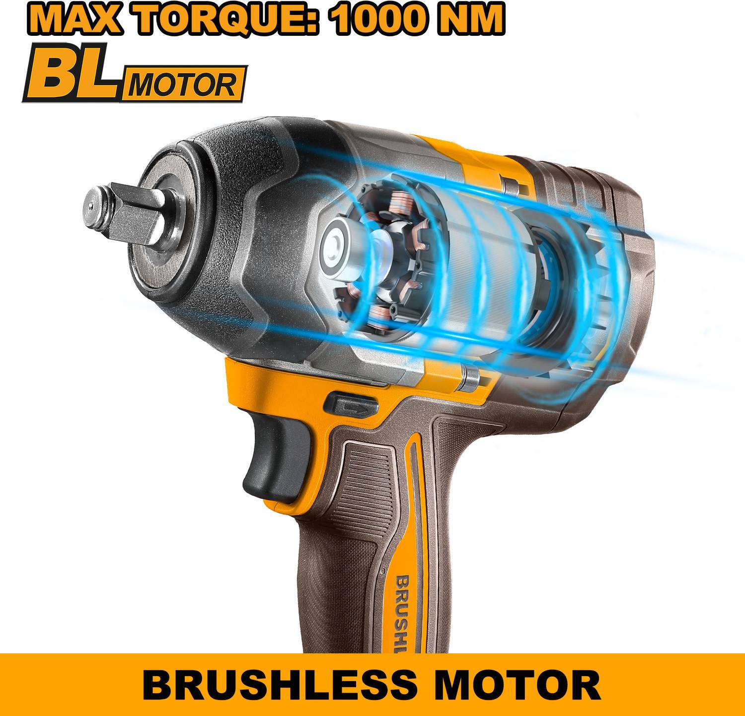 INGCO CIWLI2085 850Nm 3-Speed Cordless Impact Wrench - Image 2